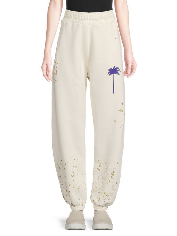 Palm Angels o1gr1nt0425 Pxp Painted Sweatpants in Butter Size 30" / US 8 / IT 44 - 1 Thumbnail