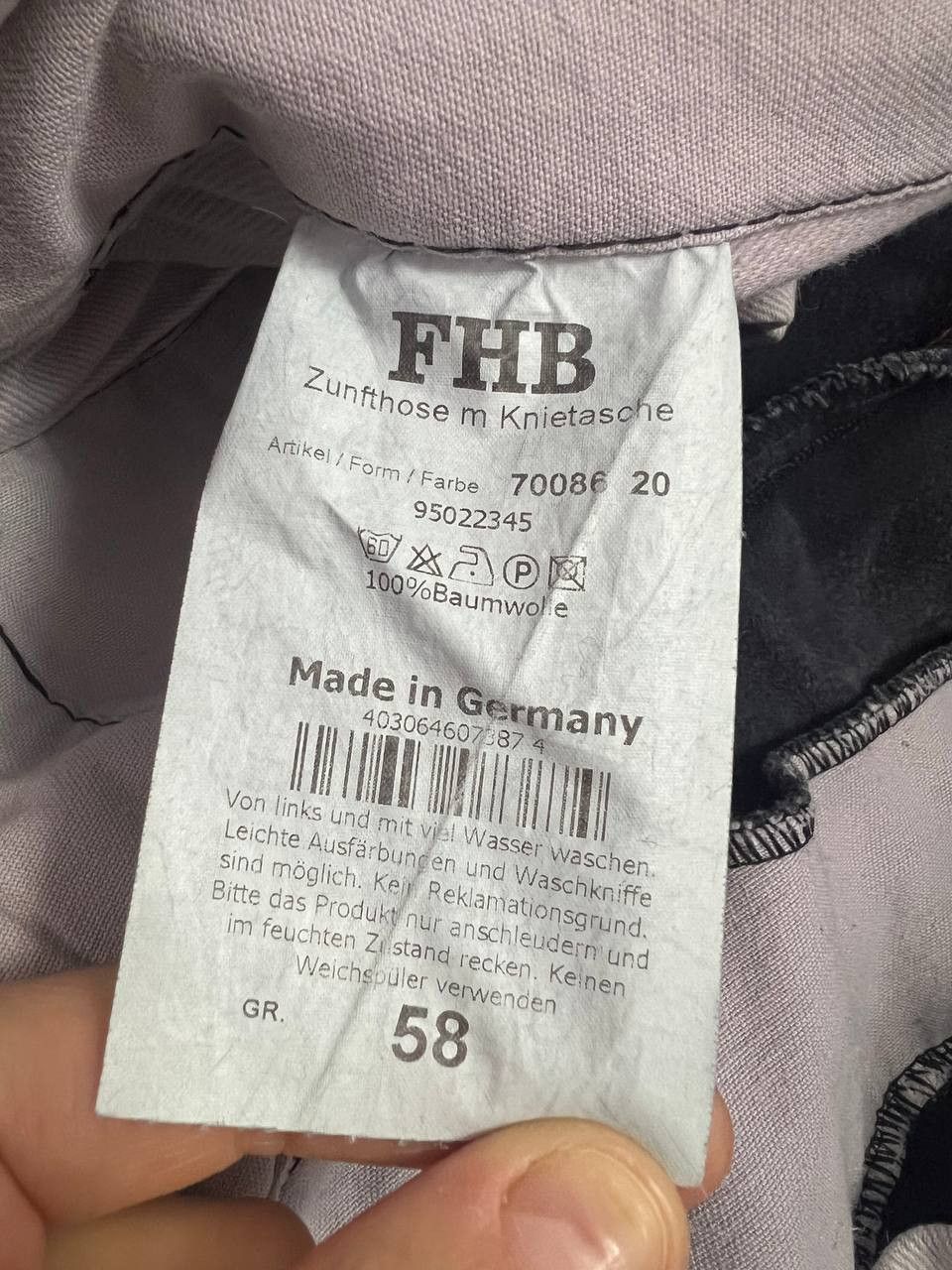 Other Vintage FHB German Work Cotton Pants Trousers EUR 58 40x34 Size US 42 / EU 58 - 13 Thumbnail