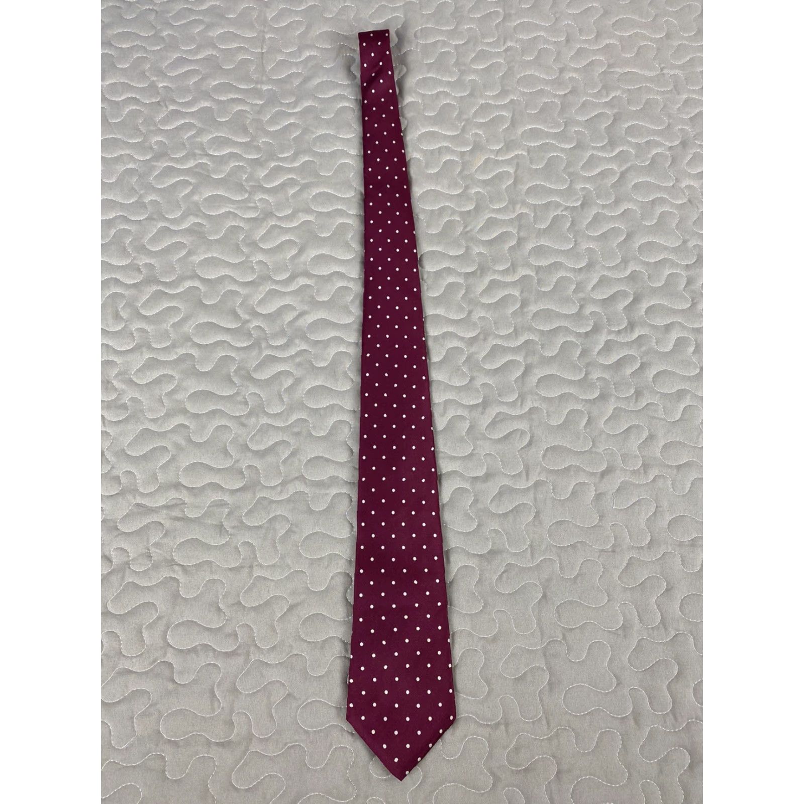 Vintage Oakton LTD 100% Silk Mens Neck Tie Red Polka Dot 55x3.5 Size ONE SIZE - 3 Thumbnail