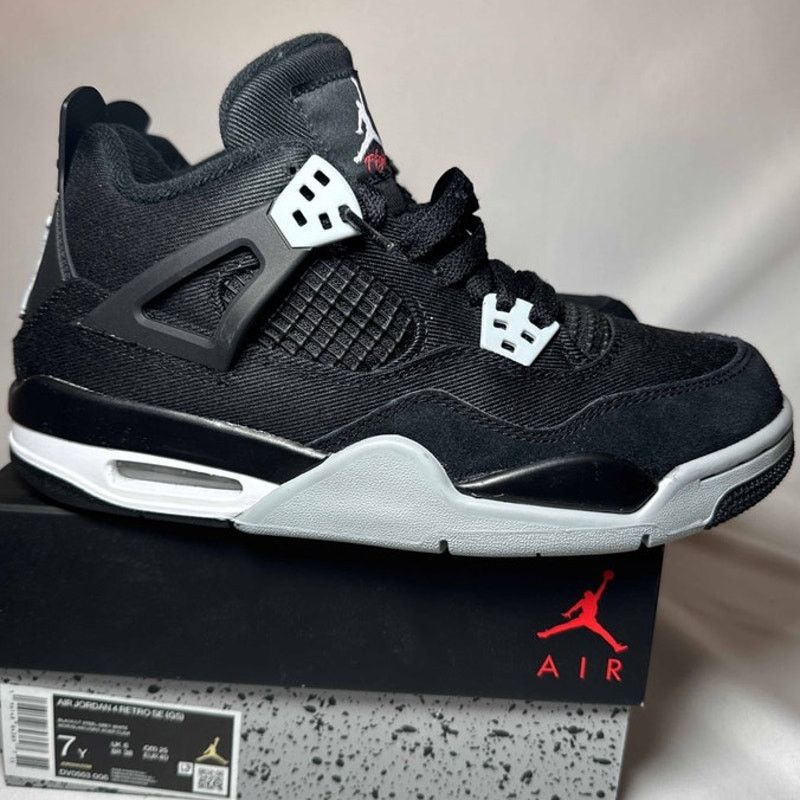 Jordan Brand × Nike Size 7 - Air Jordan 4 Retro SE GS Black Canvas Men's Shoes Size US 7 / EU 40 - 1 Thumbnail