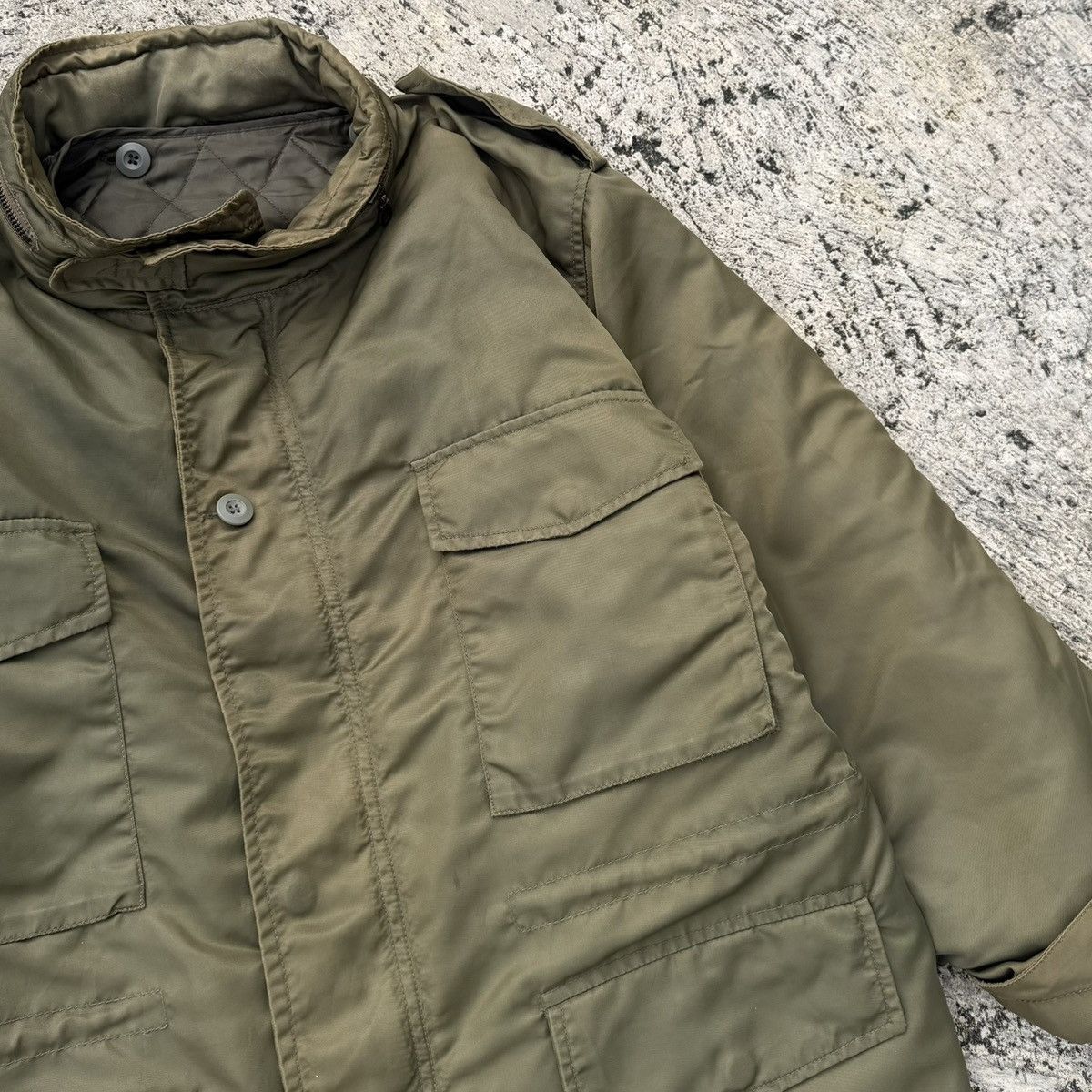 Vintage Army Project VTG Military Jacket Olive Green Quilted Lining Size US M / EU 48-50 / 2 - 3 Thumbnail