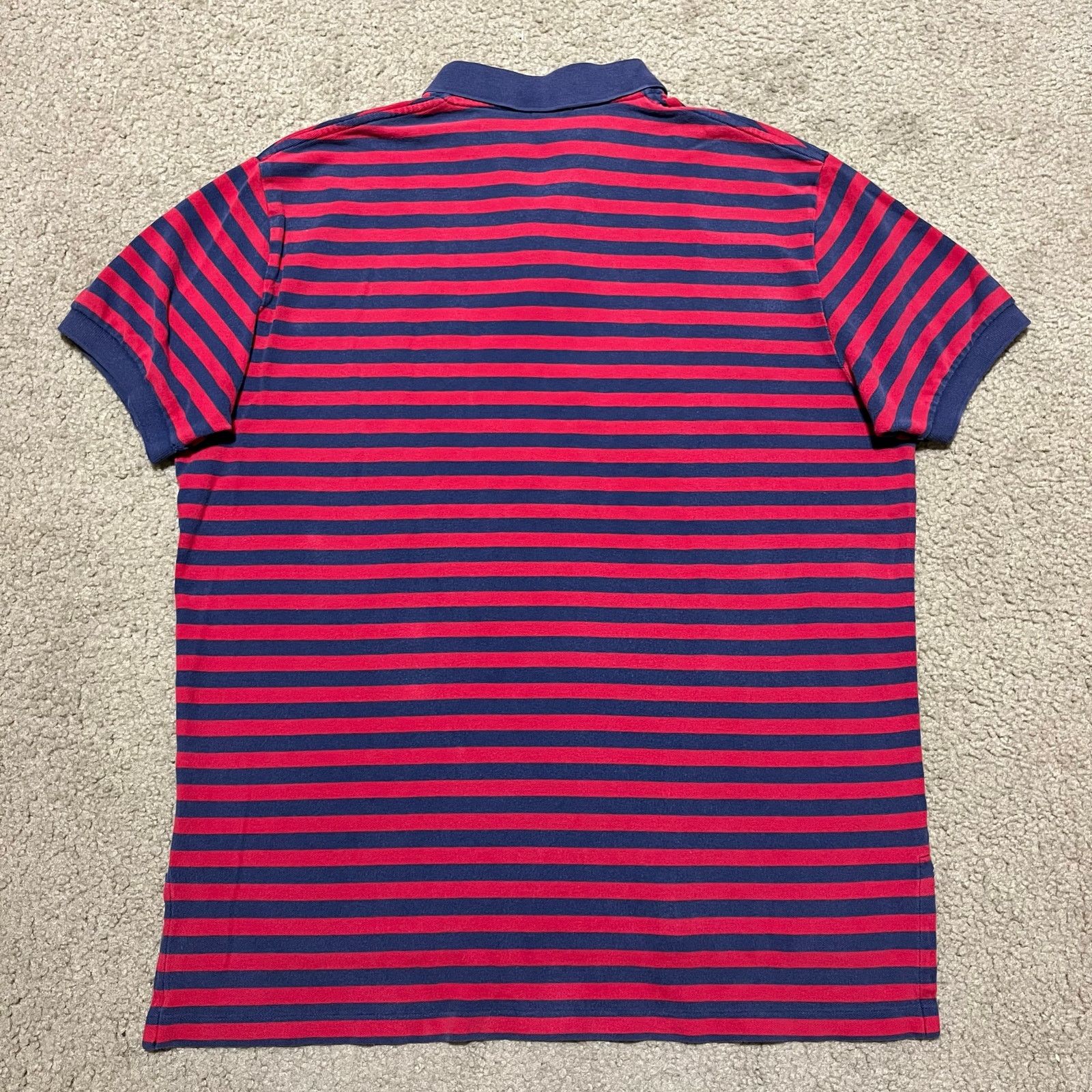 Polo Ralph Lauren Polo Ralph Lauren Red/Navy Striped Polo Shirt XL Size US XL / EU 56 / 4 - 2 Thumbnail
