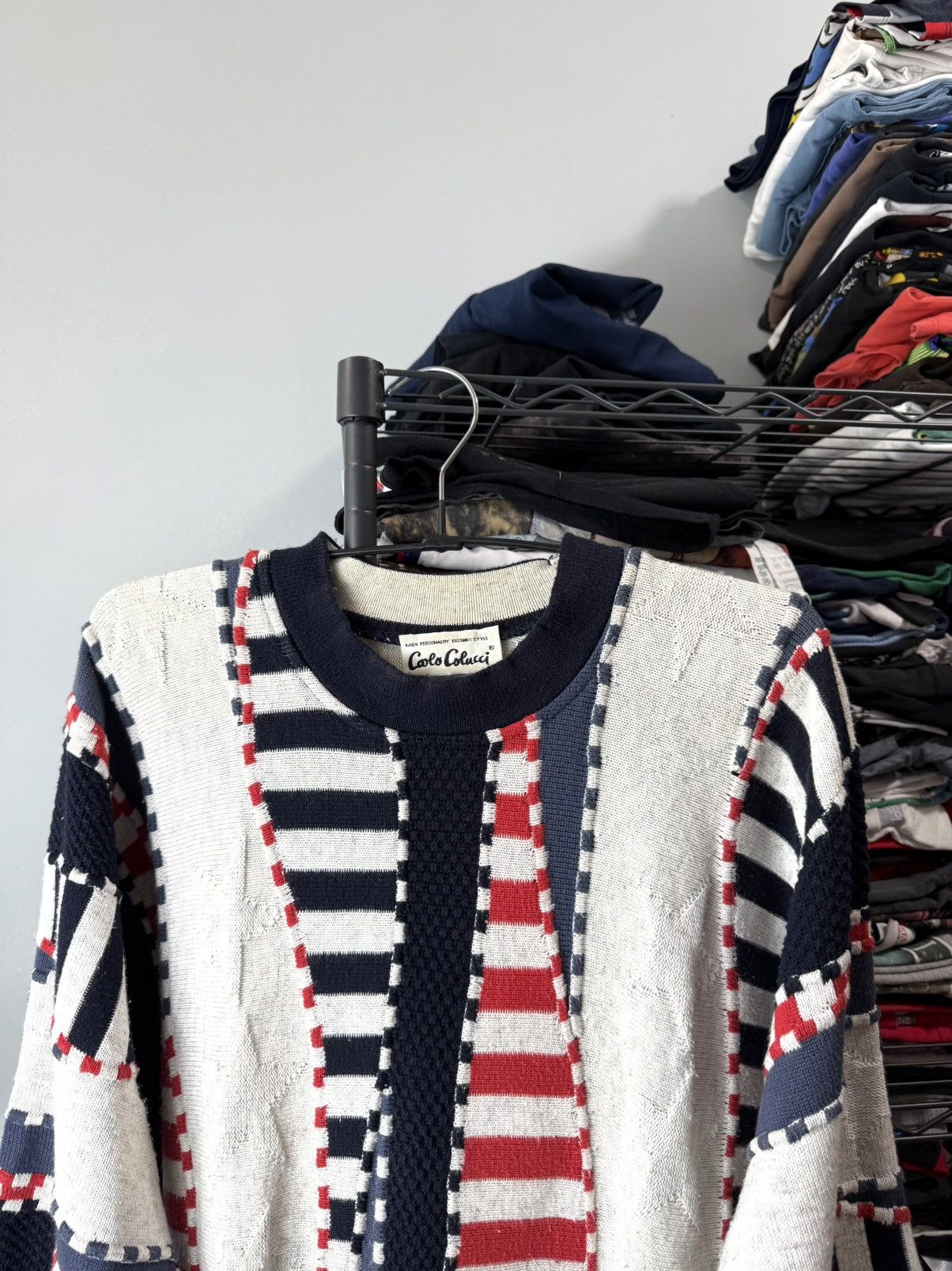 Coogi Rare Vintage Carlo Colucci American Flag Coogi Style Sweater Size US L / EU 52-54 / 3 - 2 Thumbnail