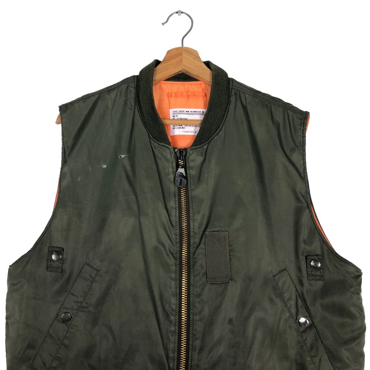 Japanese Brand 🔥Vintage Bomber Vest Jacket Ma-1 Military Buzz Ricksons Size US L / EU 52-54 / 3 - 3 Thumbnail
