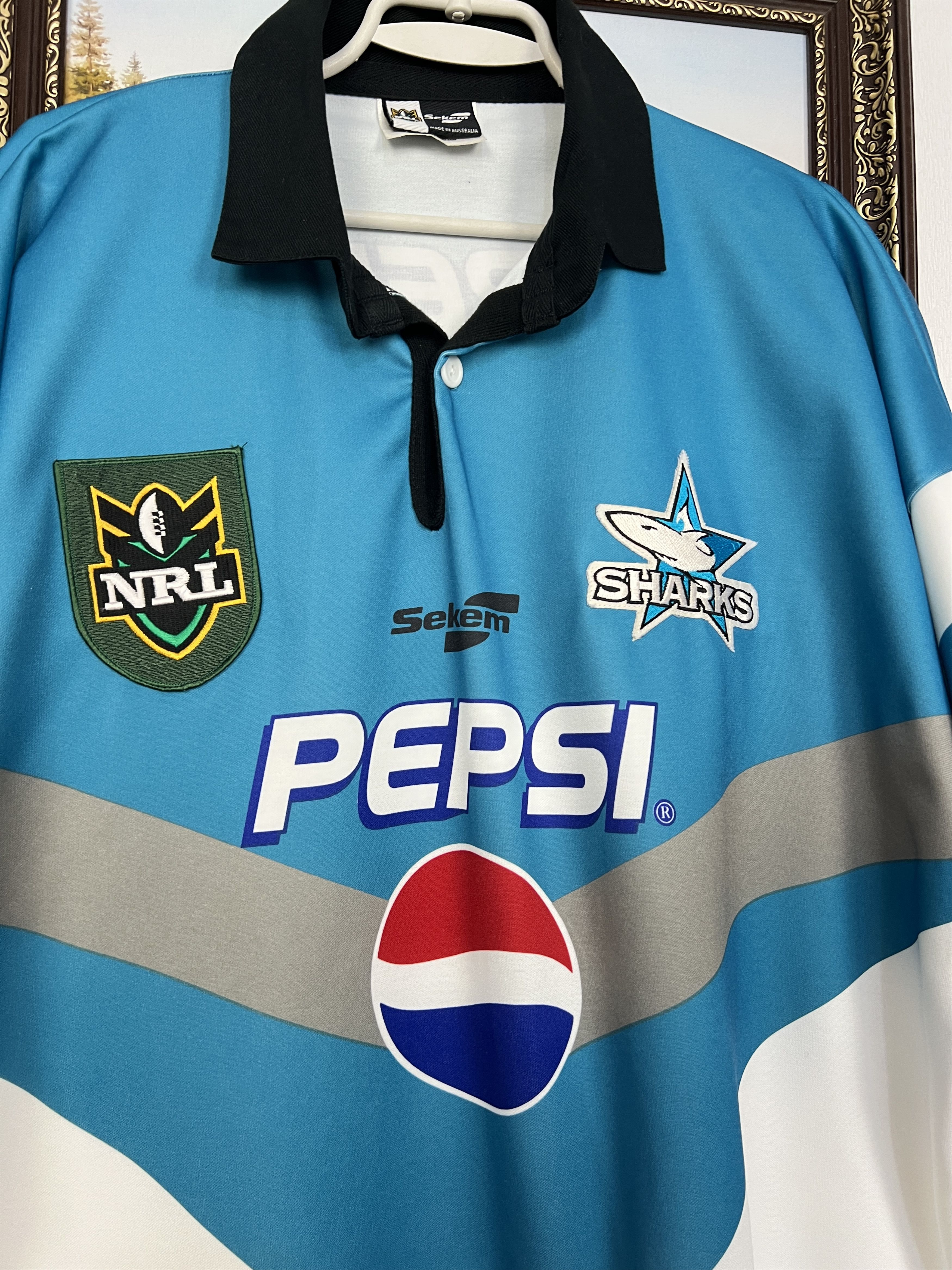 Vintage Vintage 90's Cronulla Sharks Rugby Union Jersey Trikot Shirt Size US XXL / EU 58 / 5 - 3 Thumbnail