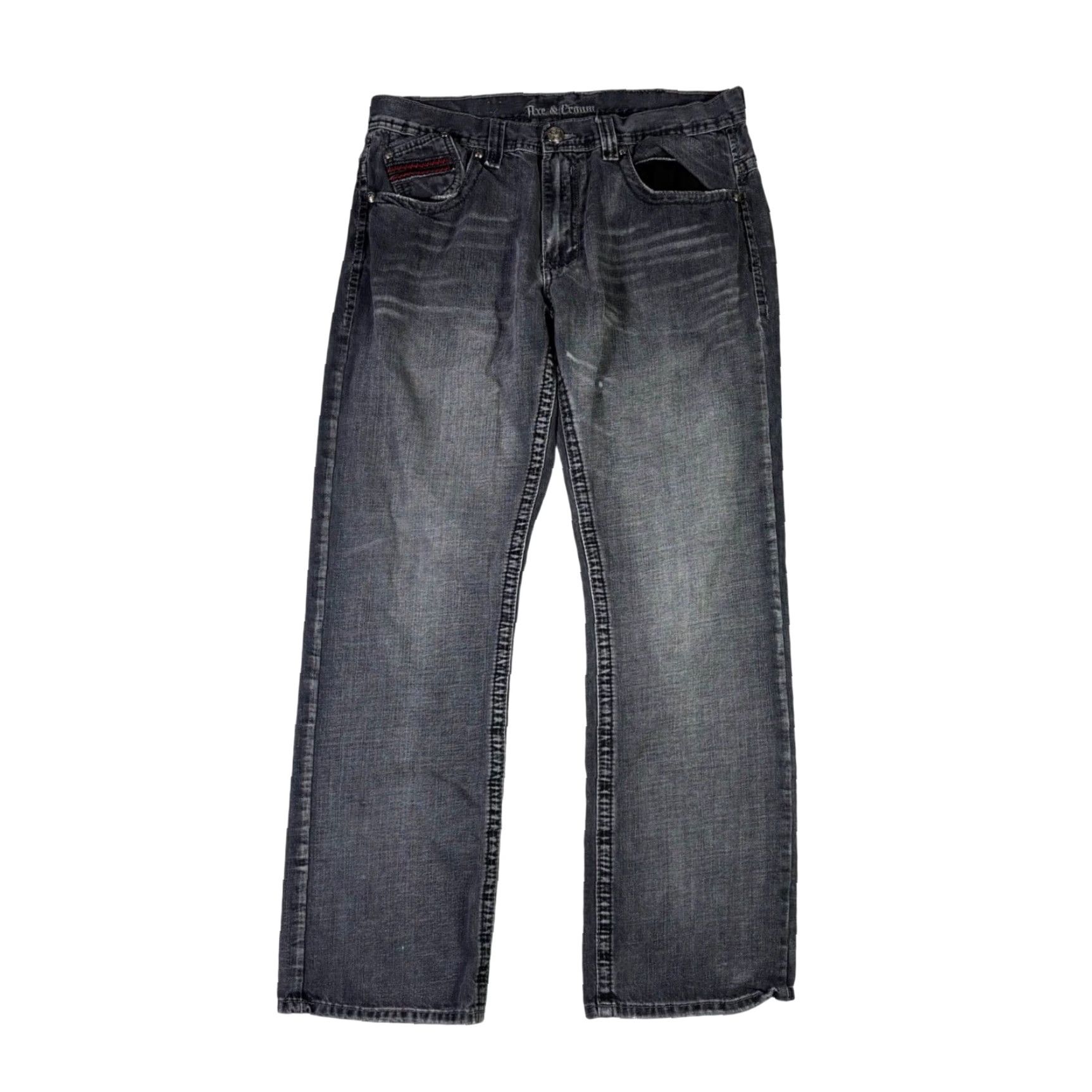 Denime VINTAGE Axe & Crown Mens Jeans Straight Leg 36x32 Dark Wash Denim 90s Size US 36 / EU 52 - 2 Thumbnail
