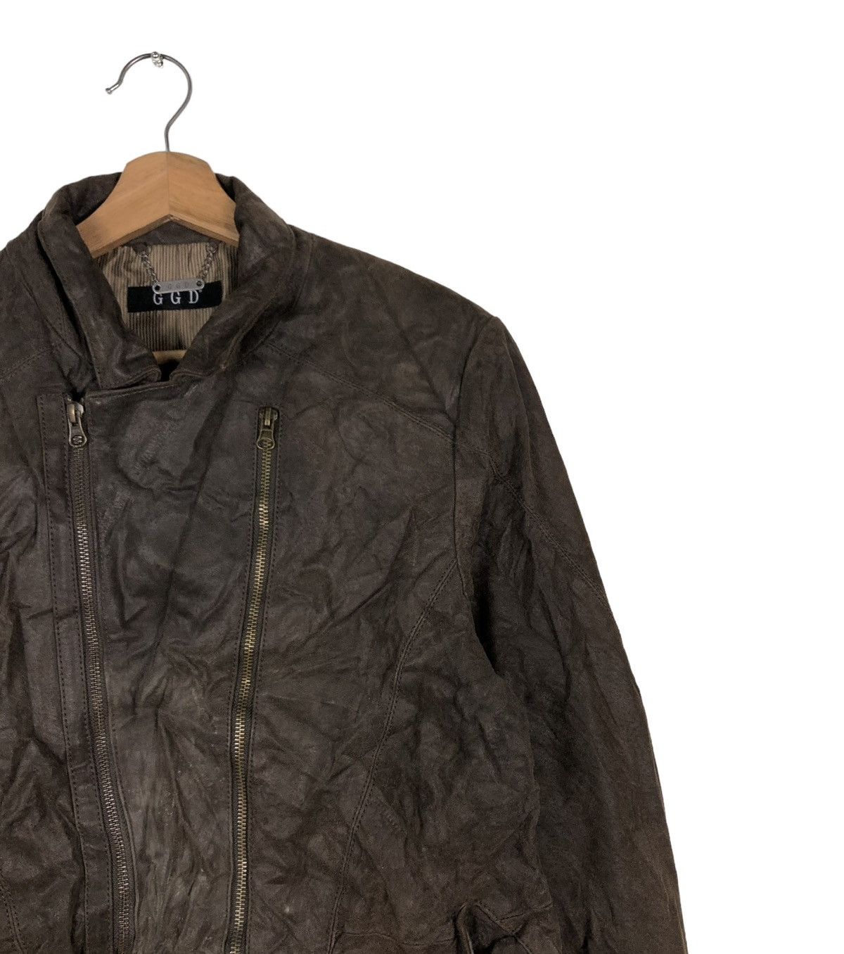 Japanese Brand 🔥VINTAGE CROPPED GENUINE LEATHER JACKET GGD ISSEY MIYAKE Size US M / EU 48-50 / 2 - 6 Thumbnail