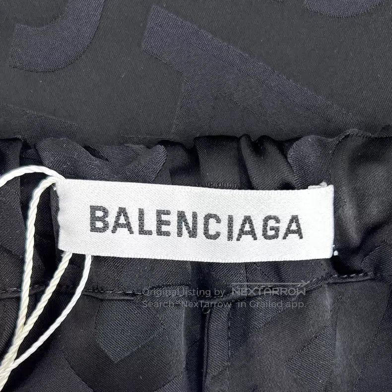 Balenciaga Balenciaga Black Logo Letter Print Camo Wide Leg Lounge Pa Size 33" - 6 Thumbnail
