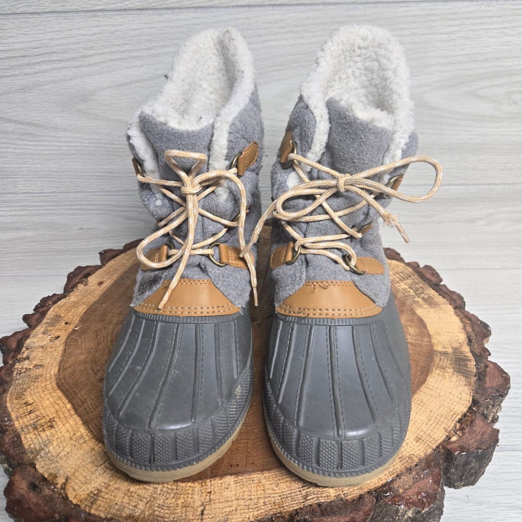 Vintage Time & True Gray Duck Boots Fleece Lining Quilted Uppers Women 11 Boots Duck Theme Quilted Lining WMTT41CJ407 Size L / US 10 / IT 46 - 3 Thumbnail