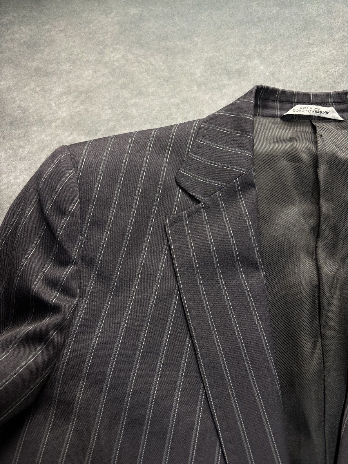Dolce & Gabbana Dolce & Gabbana Suit Jacket Striped Wool Blazer Size 38R - 8 Thumbnail