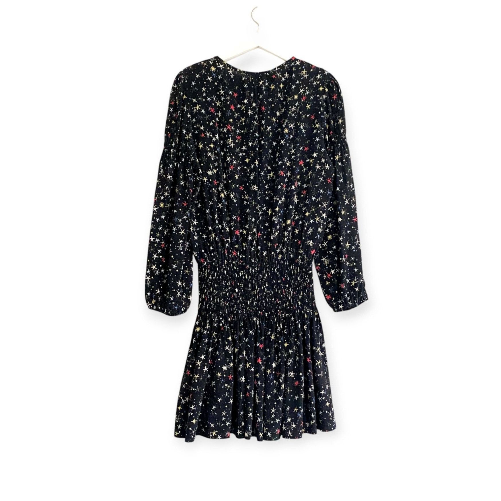 Anine Bing Anine Bing 'Martha' Black Silk Stars Print Dress Size L Size L / US 10 / IT 46 - 2 Thumbnail