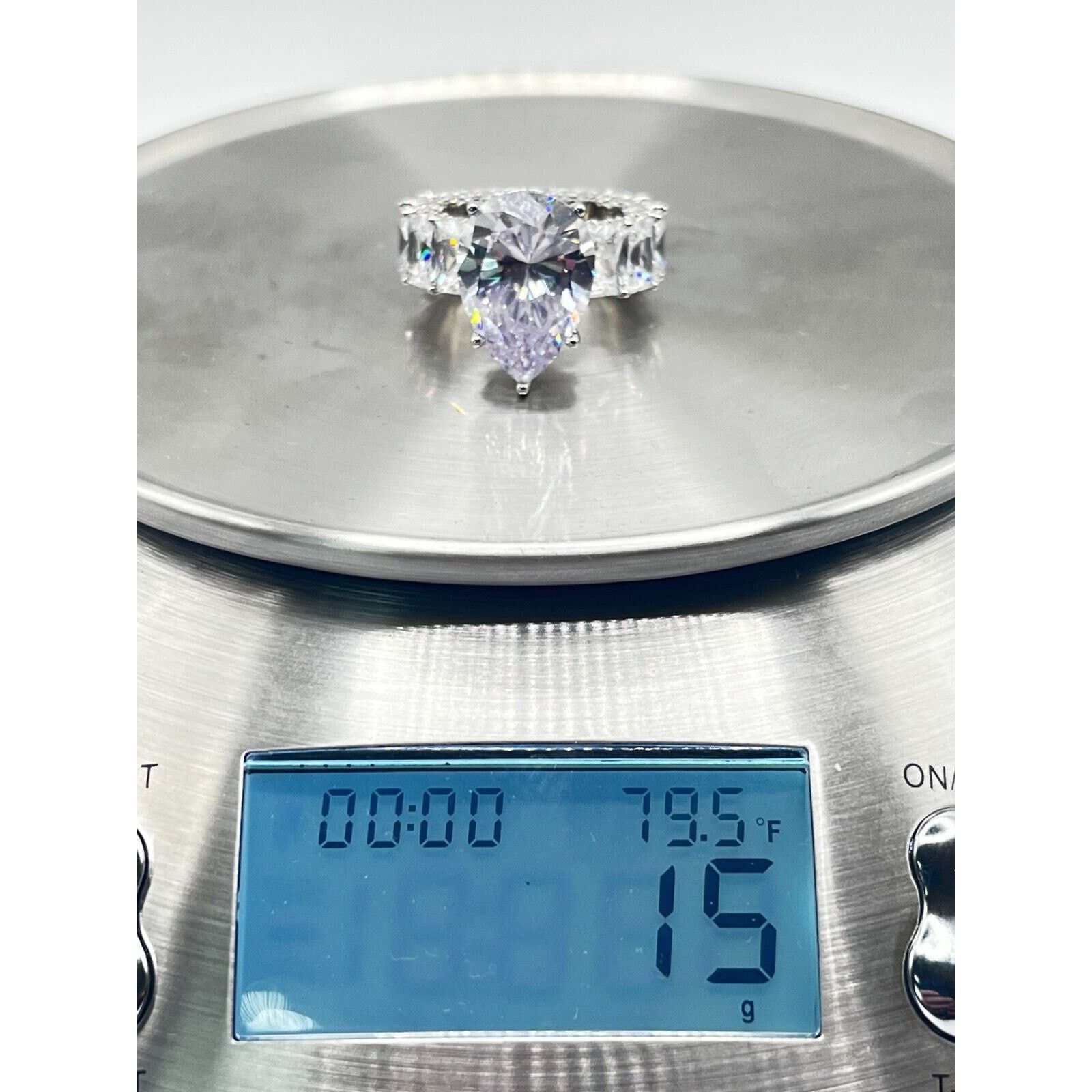 The Unbranded Brand Princess Cut Quartz Diamond Baguette Silver Ring Size 15G Size ONE SIZE - 6 Thumbnail