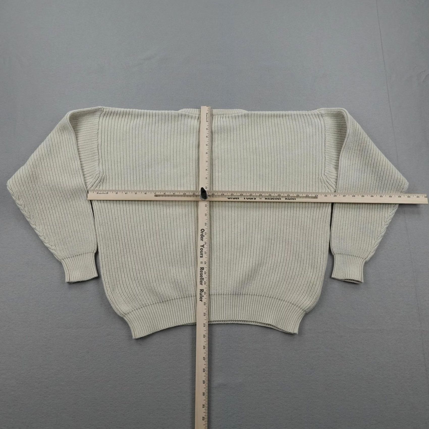 Lands' End VINTAGE Lands' End Sweater Mens Large White Chunky Heavyweight Pullover 90s USA Mens Size US L / EU 52-54 / 3 - 4 Thumbnail