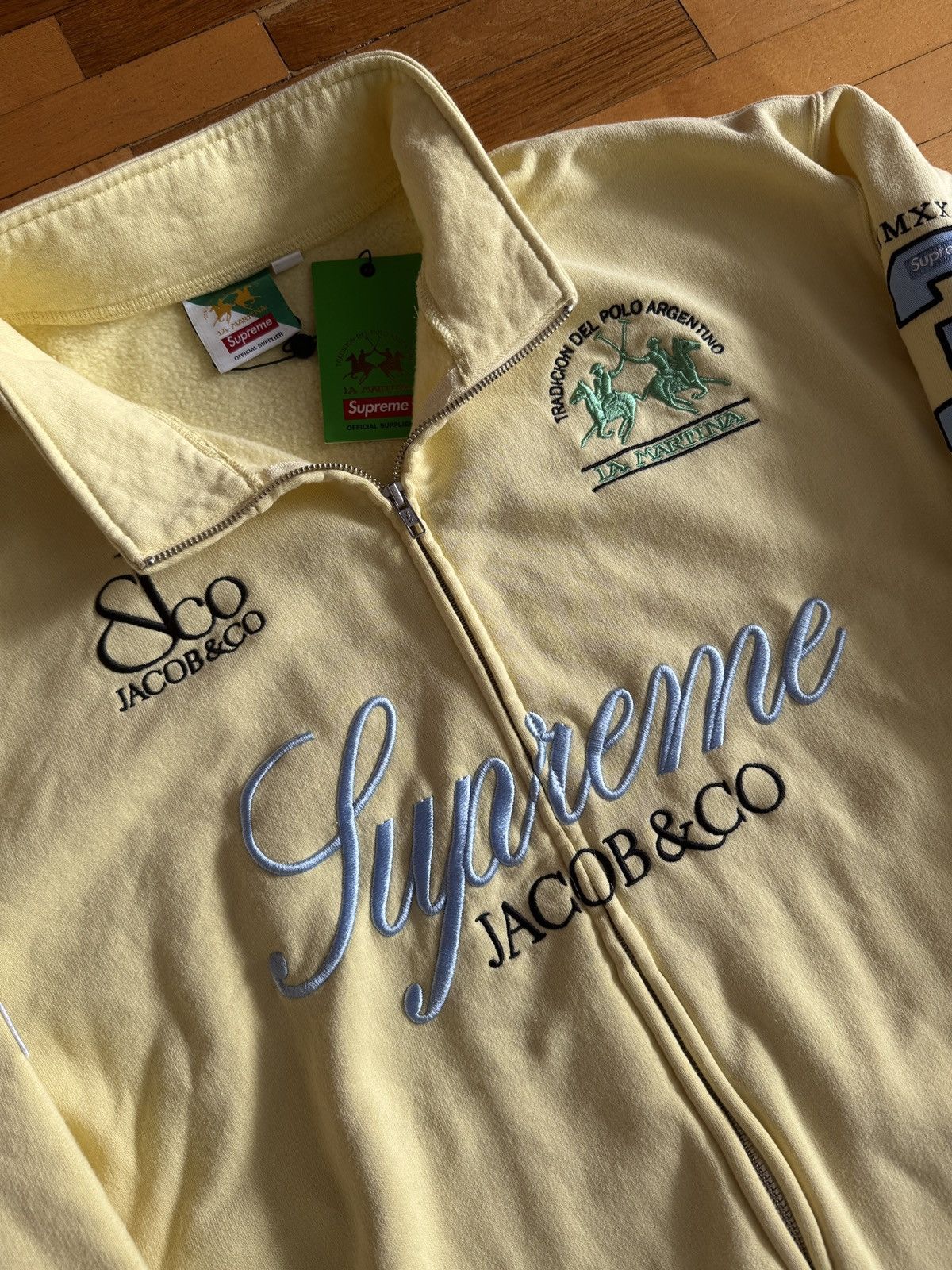 Jacob & Co. × Supreme Supreme La Martina Zip Up Sweater Yellow