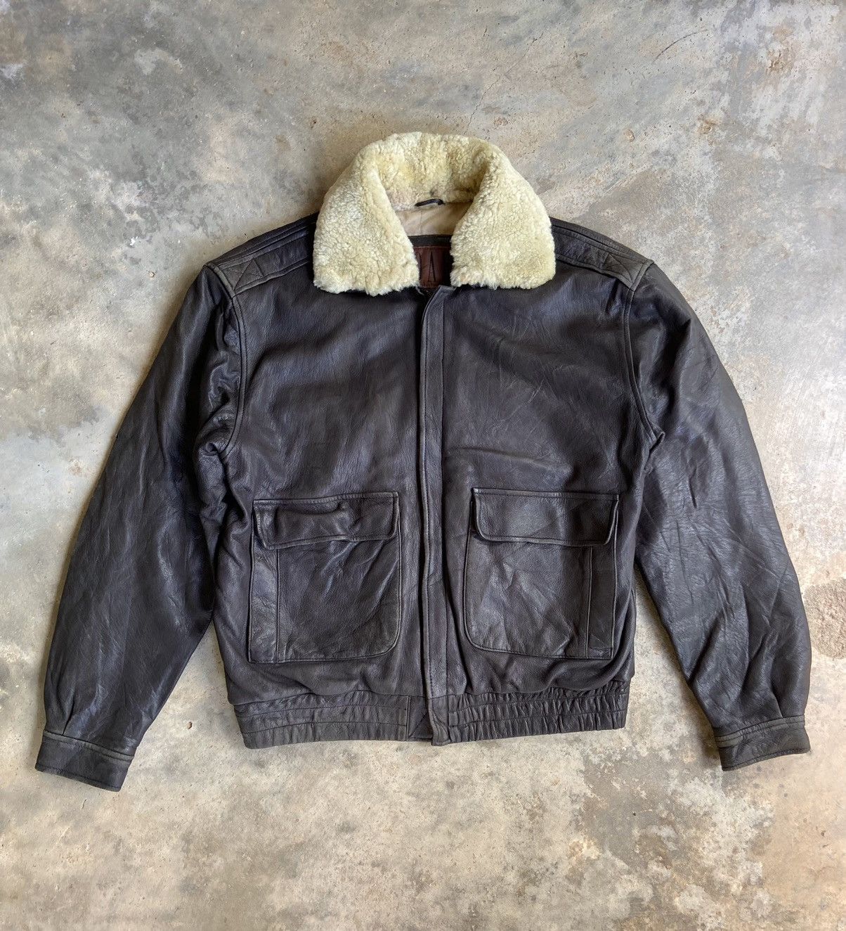 Vintage wool & outlets Leather outer vst