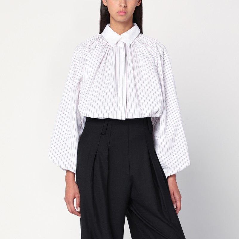 Patou Patou Striped Balloon-Sleeve Shirt In White Size M / US 6-8 / IT 42-44 - 1 Thumbnail
