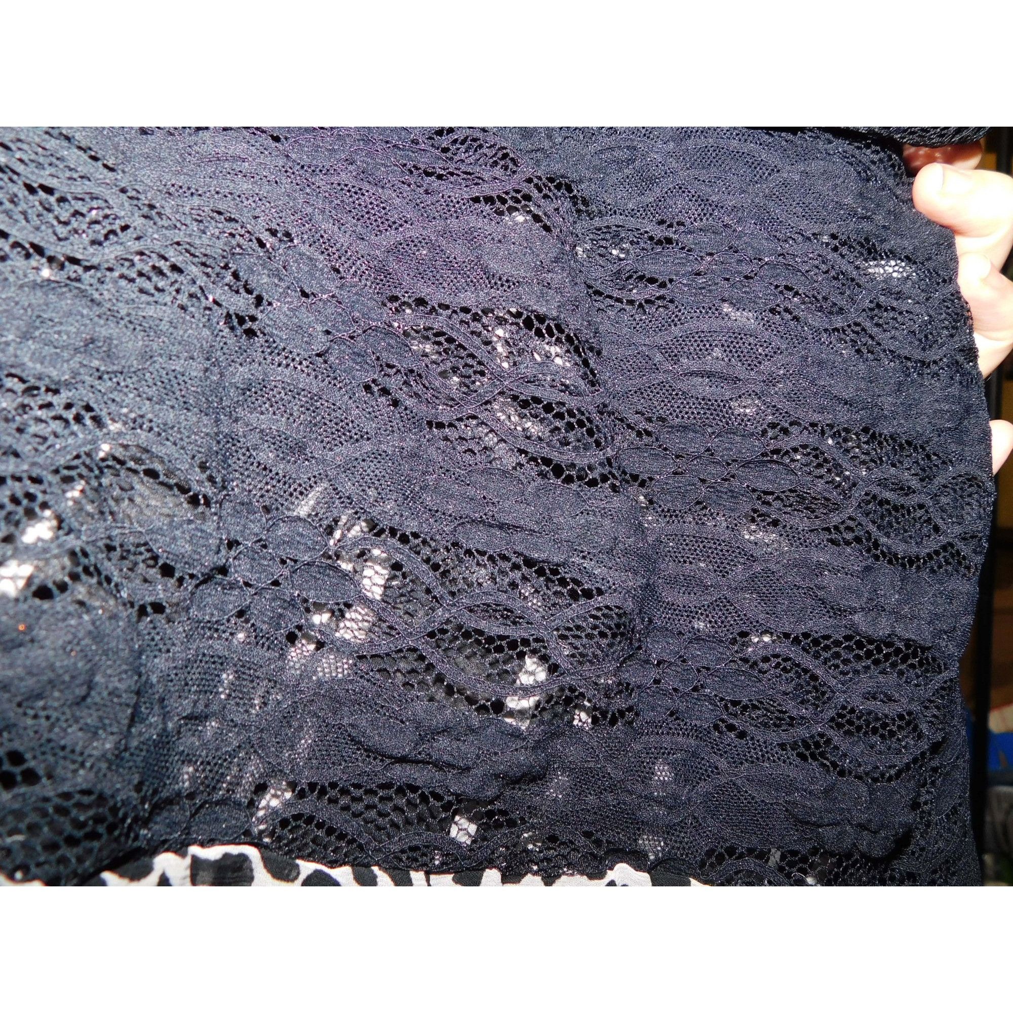 Other Black Lace & Animal Print Infinity Scarf With Abstract Patte Size ONE SIZE - 2 Thumbnail