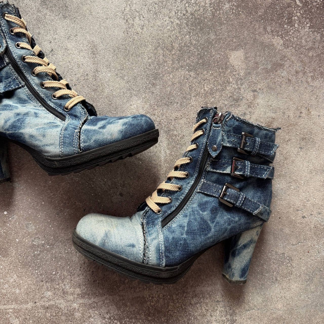 If Six Was Nine Gothicana Vintage Y2K Strap Details Heels Boots Size US 9 / IT 39 - 3 Thumbnail