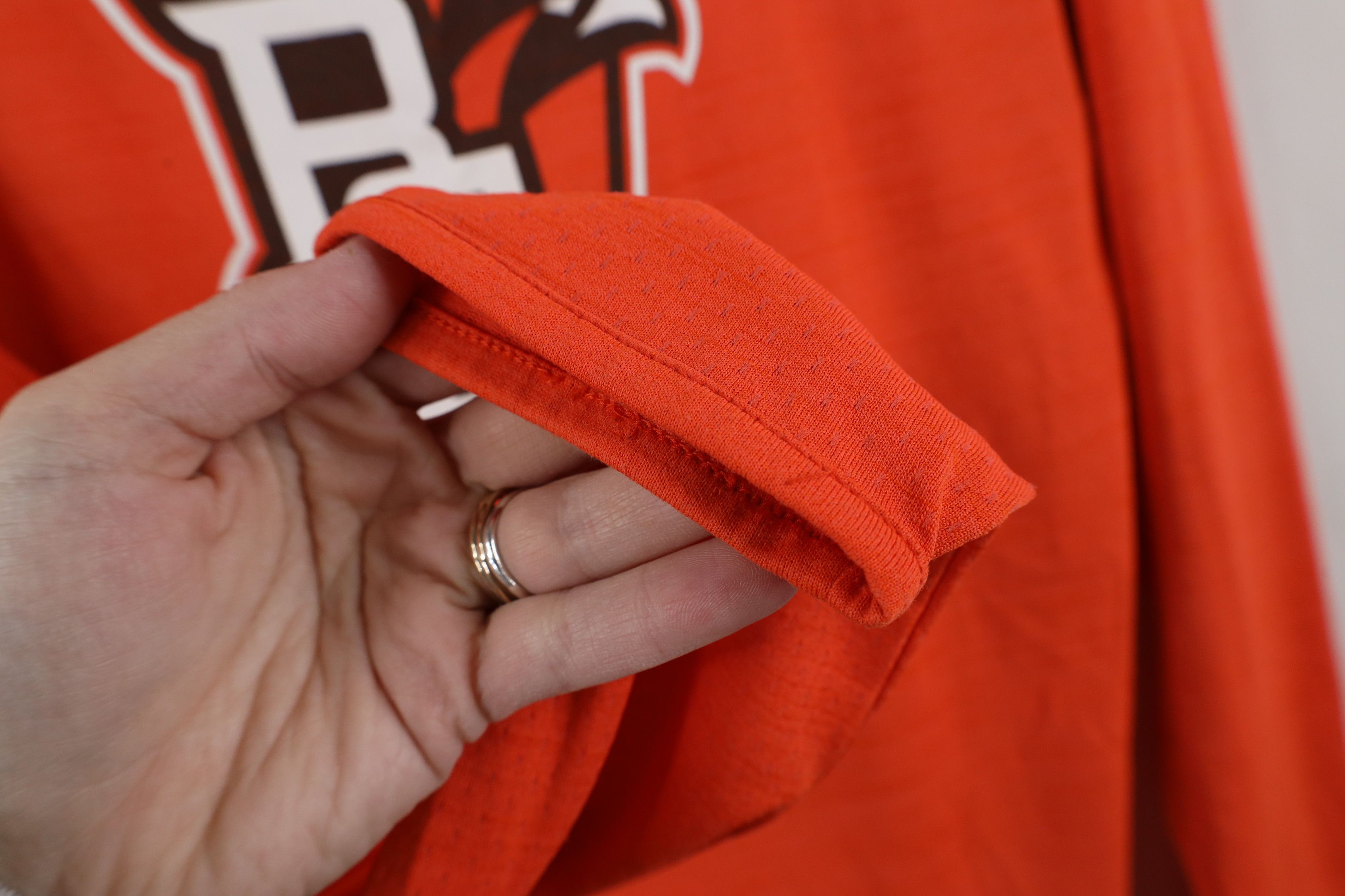 Nike × Vintage Nike Bowling Green State University Hockey T-Shirt Orange Size US S / EU 44-46 / 1 - 8 Thumbnail
