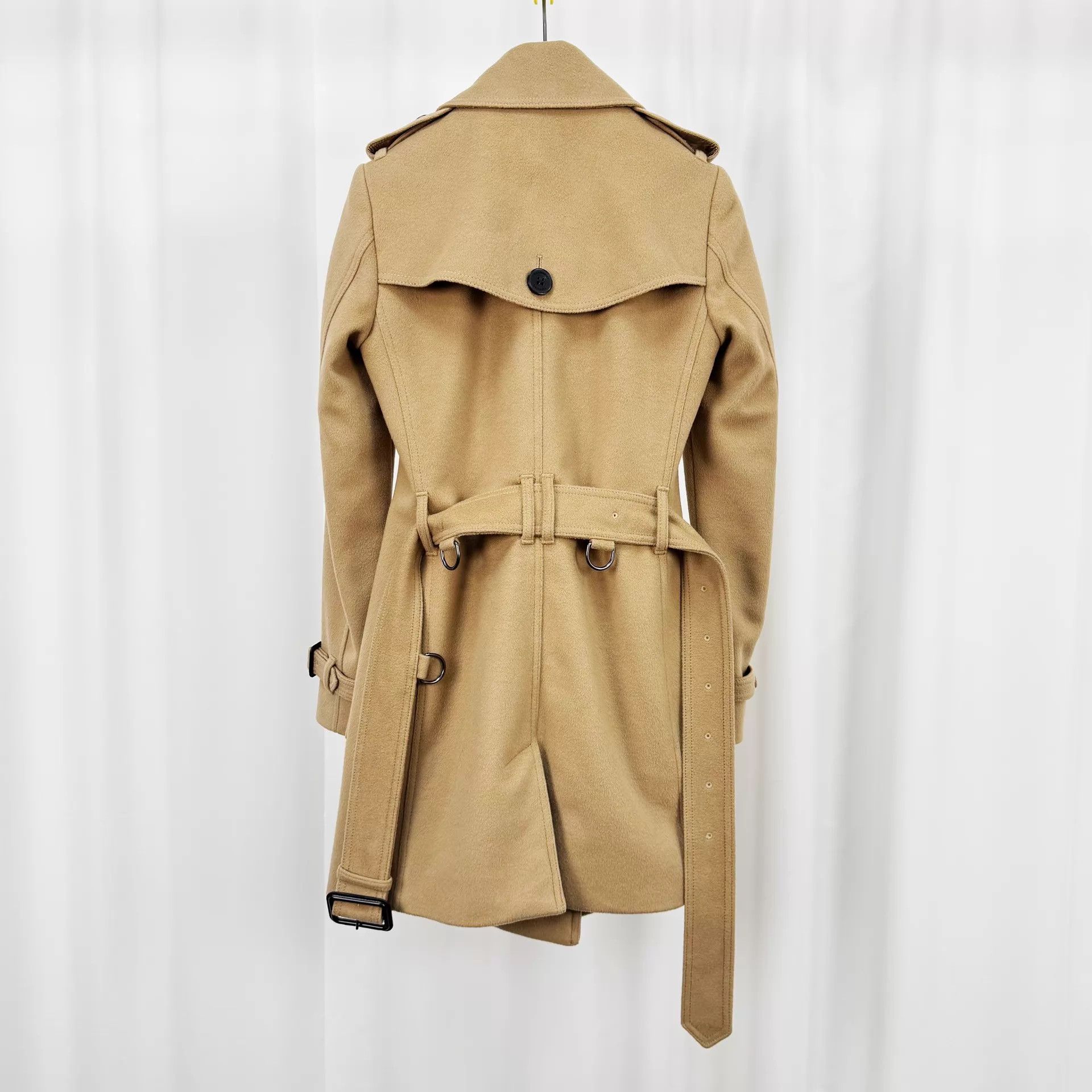 Burberry Burberry Camel Wool Double-Breasted Coat UK2 98New Size XXS / US 00 / IT 34 - 2 Thumbnail