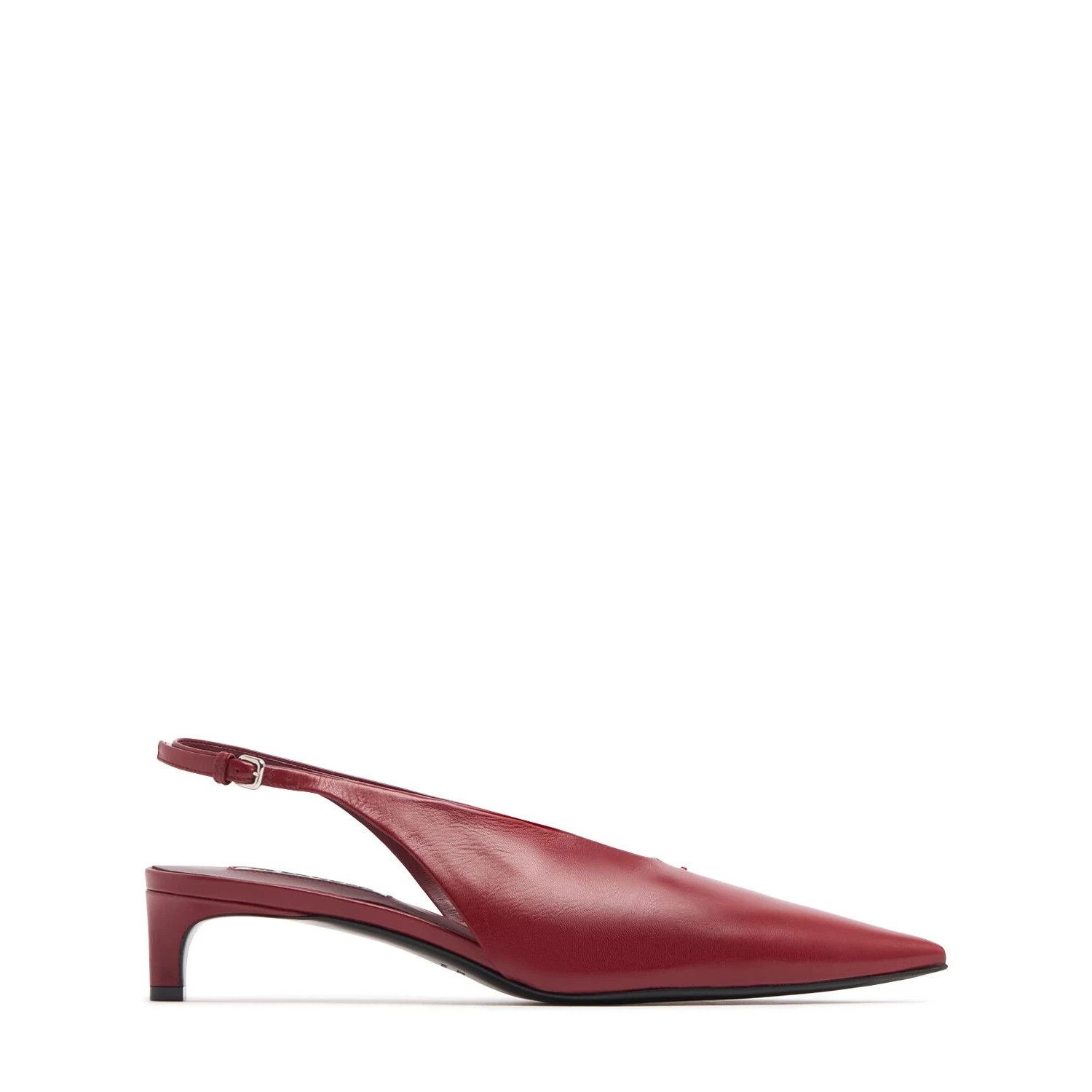 JIL SANDER Cedar Red Leather Heeled 35mm Pumps New And Authe
