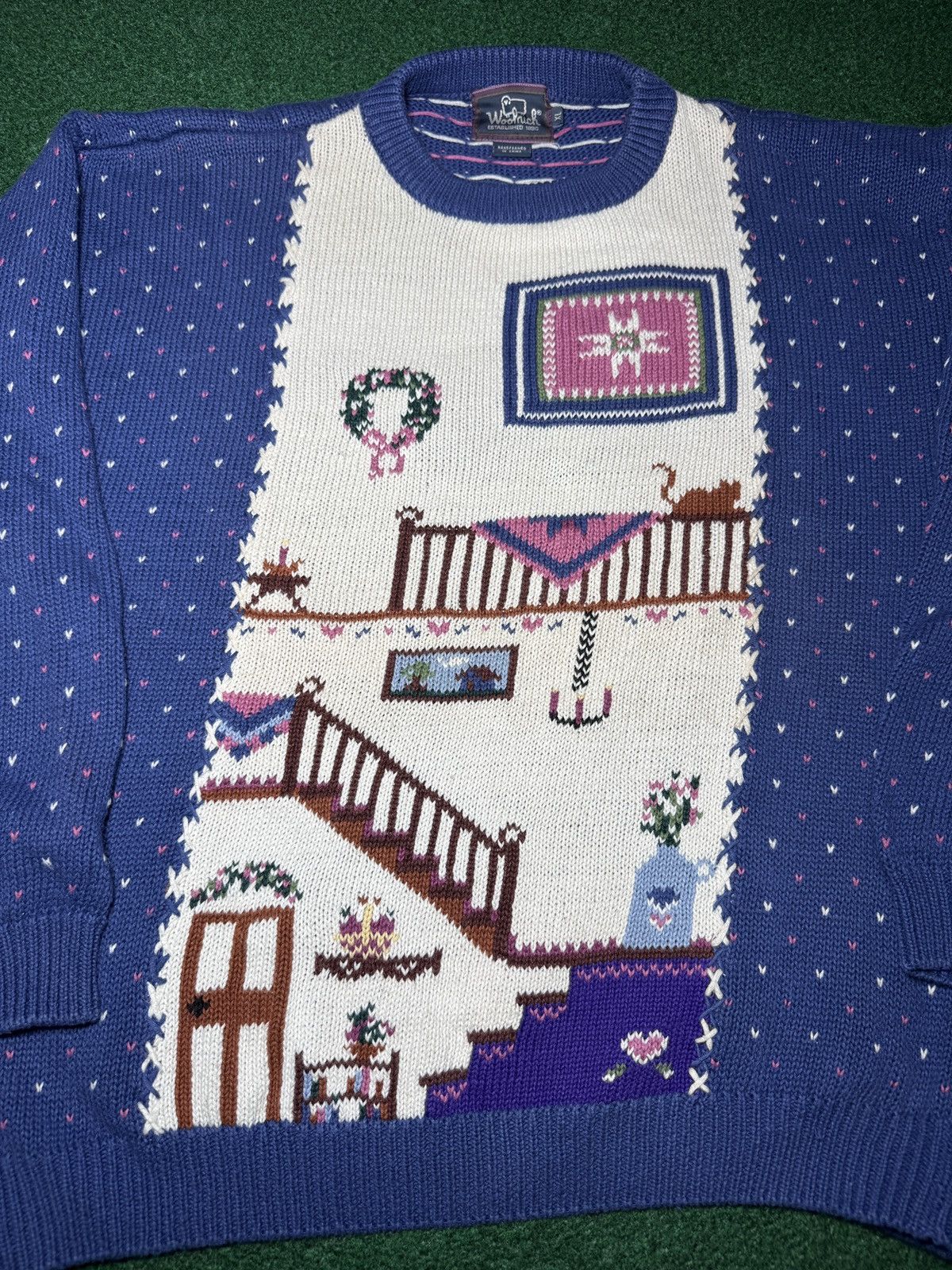Woolrich Woolen Mills Woolrich Birdseye Knit Home Sweet Home Grandma 90s Sweater Size XL / US 12-14 / IT 48-50 - 2 Thumbnail