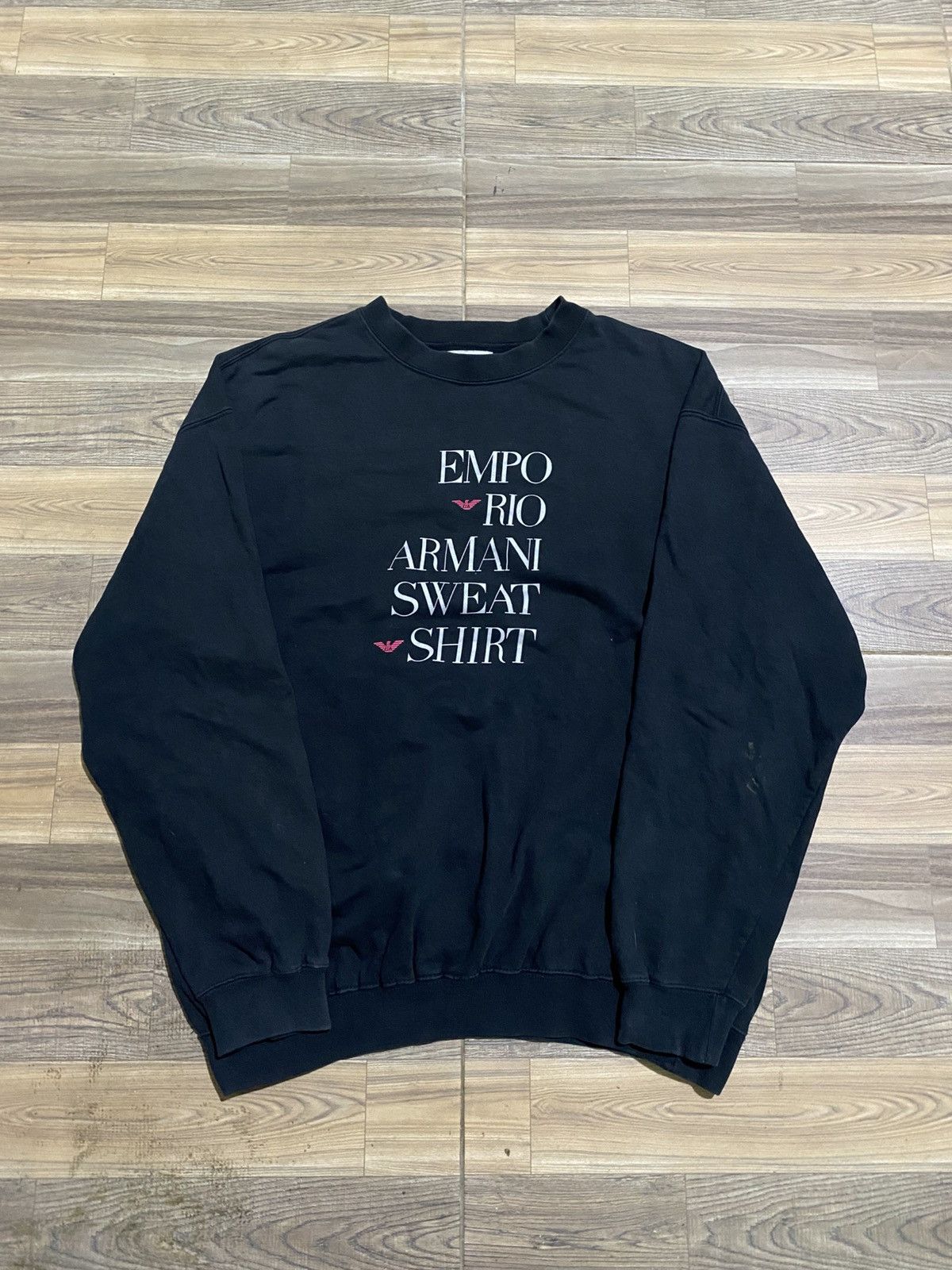 Armani VINTAGE ARMANI SWEATSHIRT BLACK FADED Size US M / EU 48-50 / 2 - 1 Thumbnail