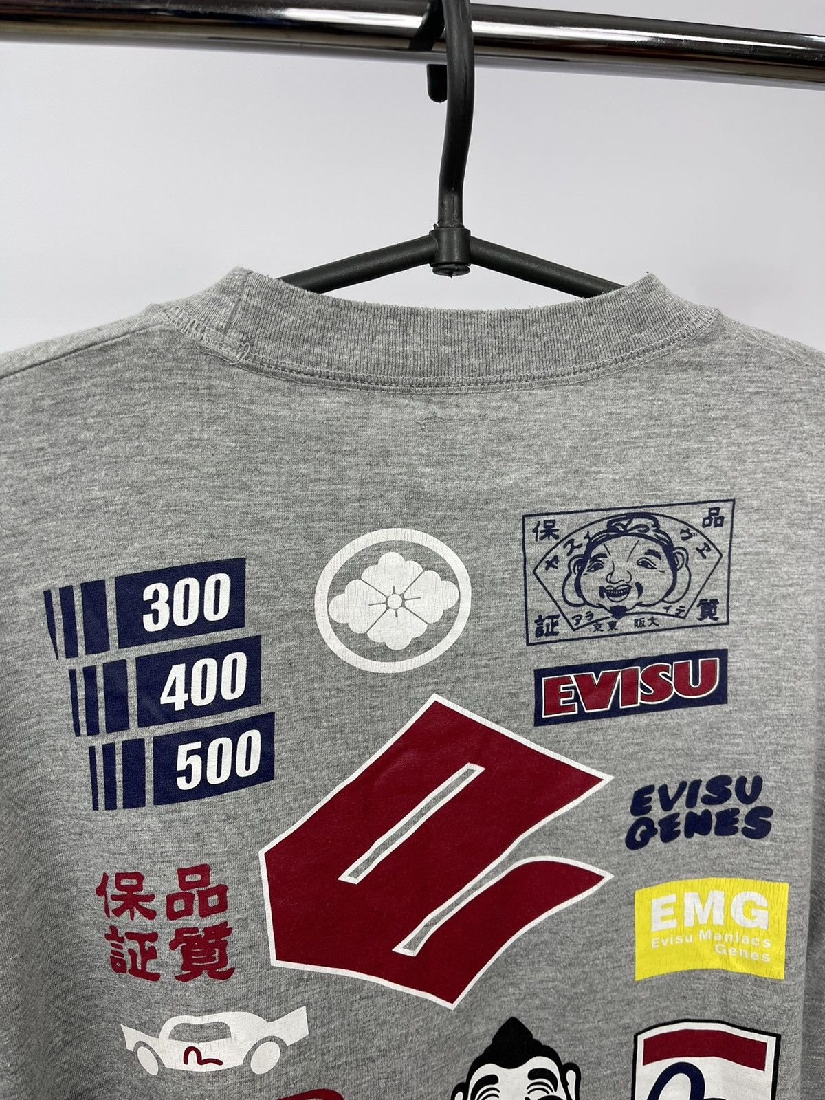 Evisu Evisu T-Shirt Long Sleeve Size XL Grey Big Logo Size US XL / EU 56 / 4 - 2 Thumbnail