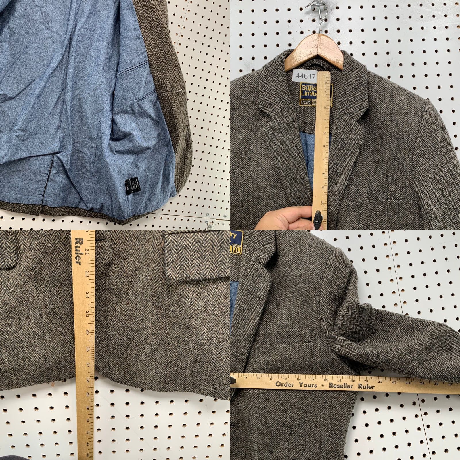 Superdry Superdry Blazer Men XL Wool Herringbone Tweed Jacket Sport Coat Limited 2 Piece Set Size 46R - 8 Thumbnail