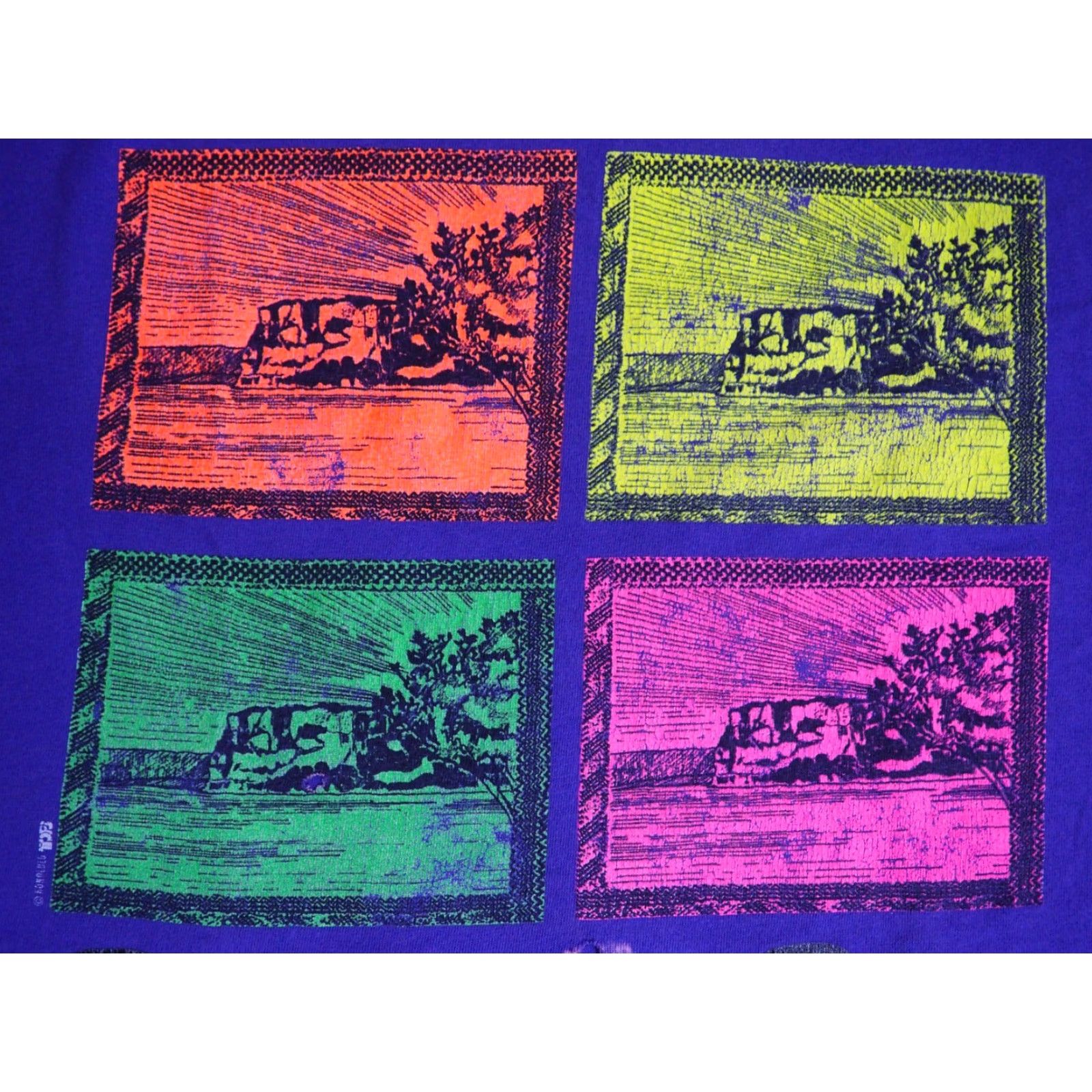 Hanes VTG 80s 90s Hanes Lovers Point Guam Pop Art USA Purple Crop Top Tee T-Shirt XL Size XL / US 12-14 / IT 48-50 - 2 Thumbnail