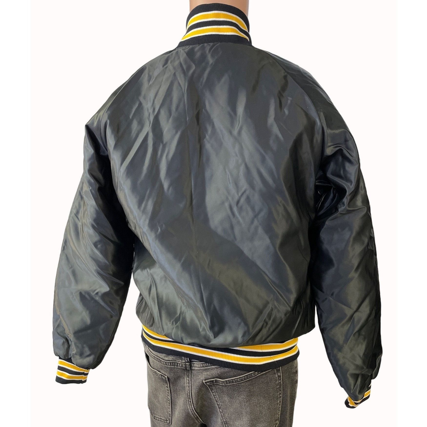 Other Butwin Men's Black & Yellow Snap Button Bomber Jacket Size S Size US S / EU 44-46 / 1 - 3 Thumbnail