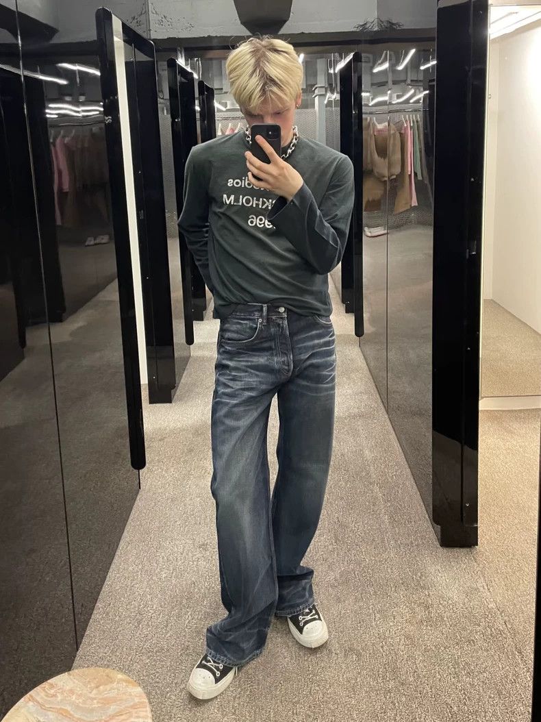Acne Studios acne studios Water moire blue cat whiskers jeans 2502-Nexta Size US 32 / EU 48 - 9 Thumbnail