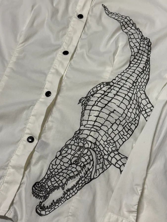 Just Cavalli 2000s Cavalli 3D Crocodile White Shirt Size XS / US 0-2 / IT 36-38 - 8 Thumbnail