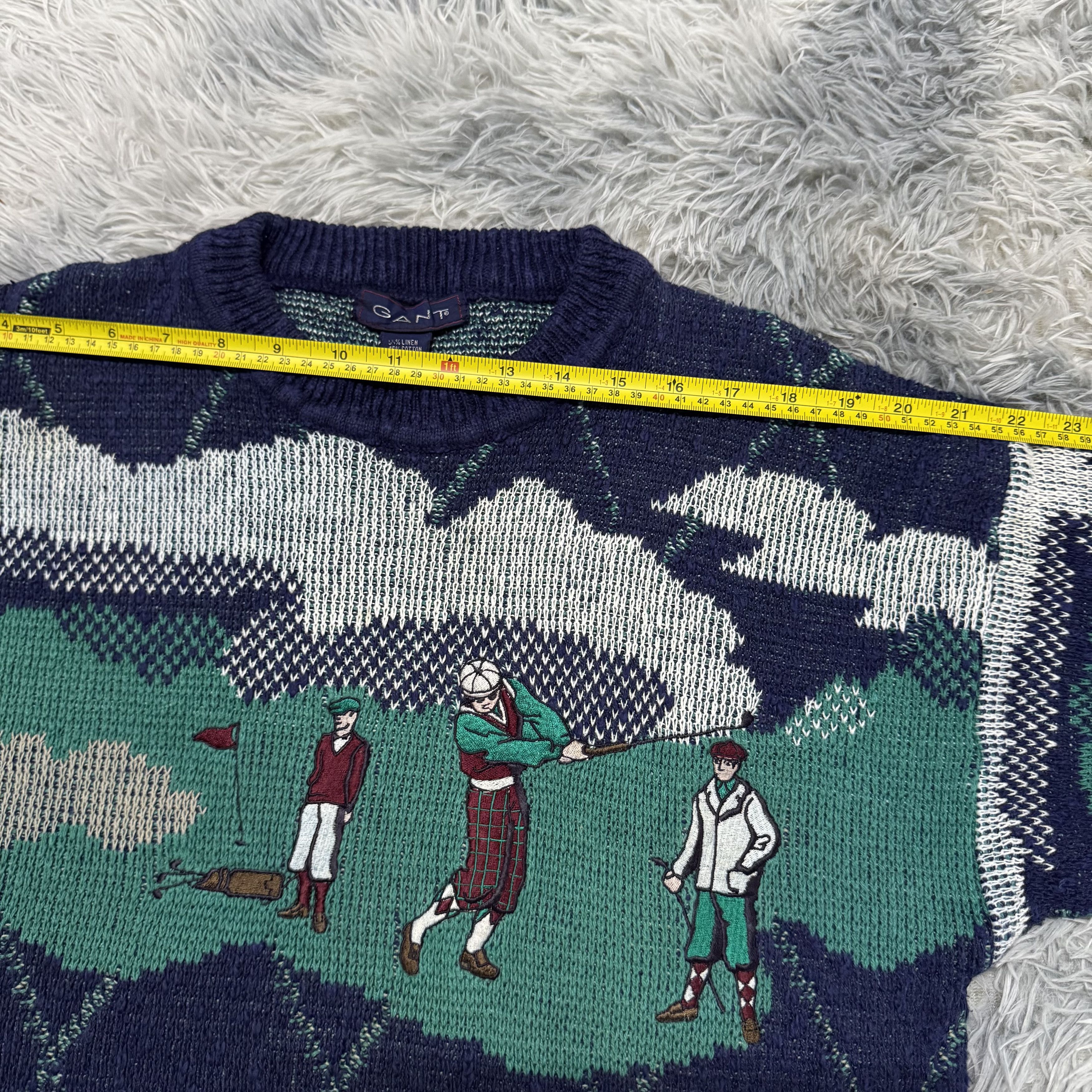 Japanese Brand Vintage 90s Sweater Knitwear Golf Graphic Crewneck Sportwear Size US M / EU 48-50 / 2 - 8 Thumbnail