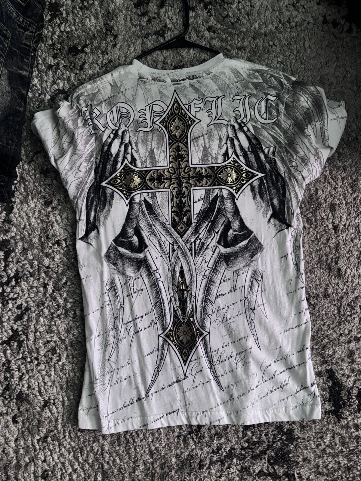 Affliction Gold cross affliction style shirt Size US M / EU 48-50 / 2 - 3 Thumbnail