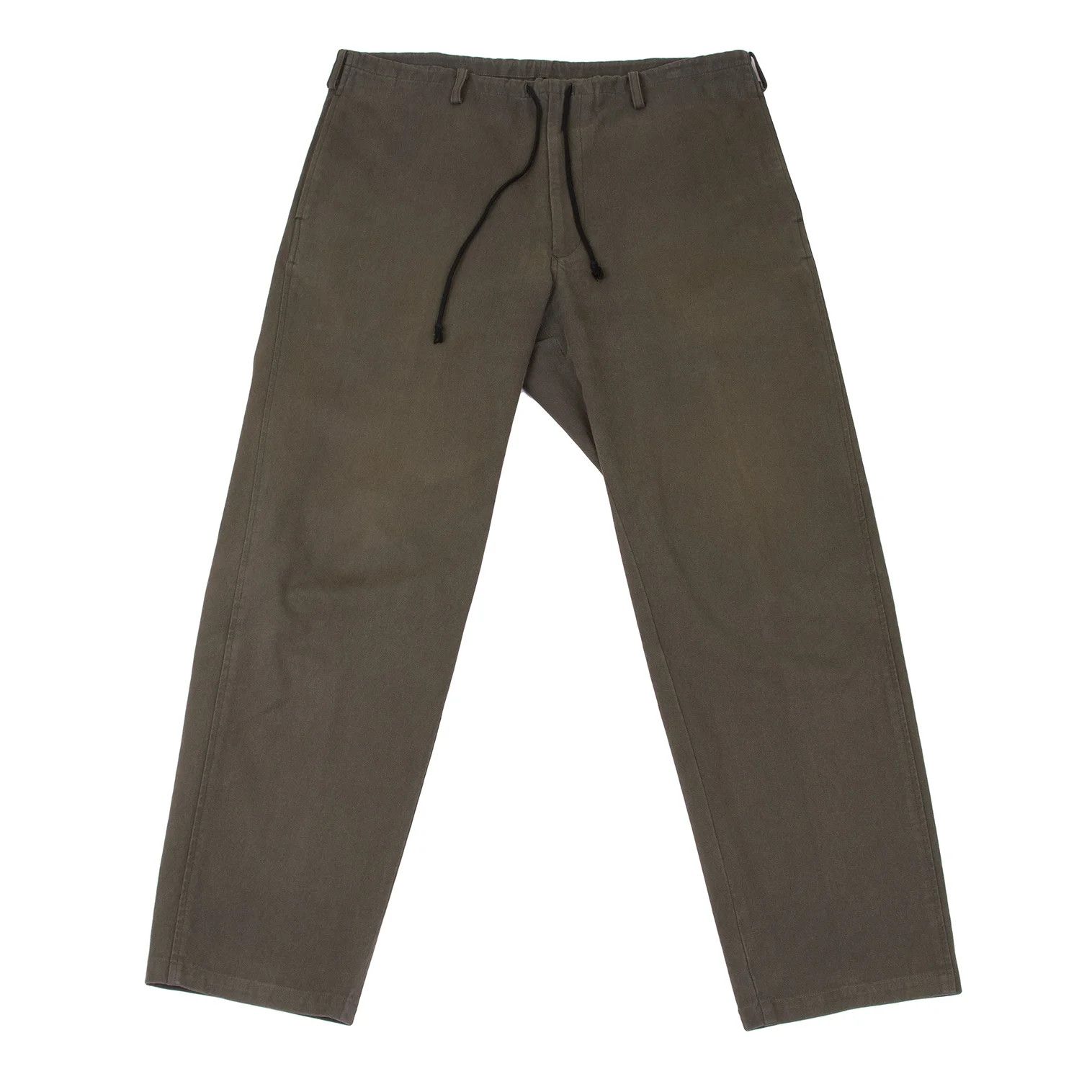 Jean Paul Gaultier Cotton Twill Drawstring Pants in Charcoal Khaki Size US 32 / EU 48 - 1 Thumbnail