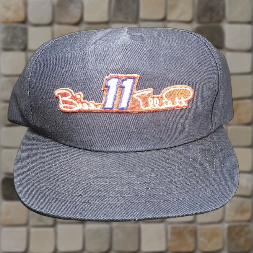 NASCAR VINTAGE Bill Elliott Nascar #11 Blue Snapback Patch Hat Racing Cap USA Mens Adjustable Size Blue 90s Hat Size ONE SIZE - 1 Thumbnail
