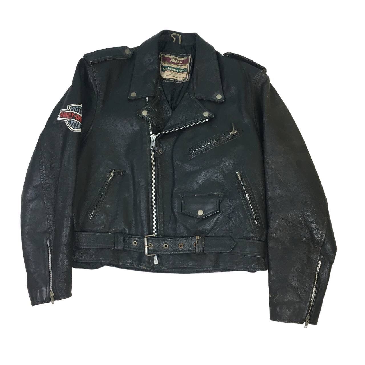 Genuine Leather Akaso Division Harley Davidson Printed Leather Biker Jacket Size US M / EU 48-50 / 2 - 2 Thumbnail