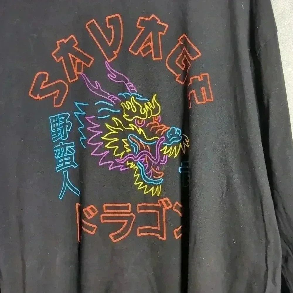 Designer Savage Japan Black Neon Dragon tshirt sz XXL Size US XXL / EU 58 / 5 - 2 Thumbnail