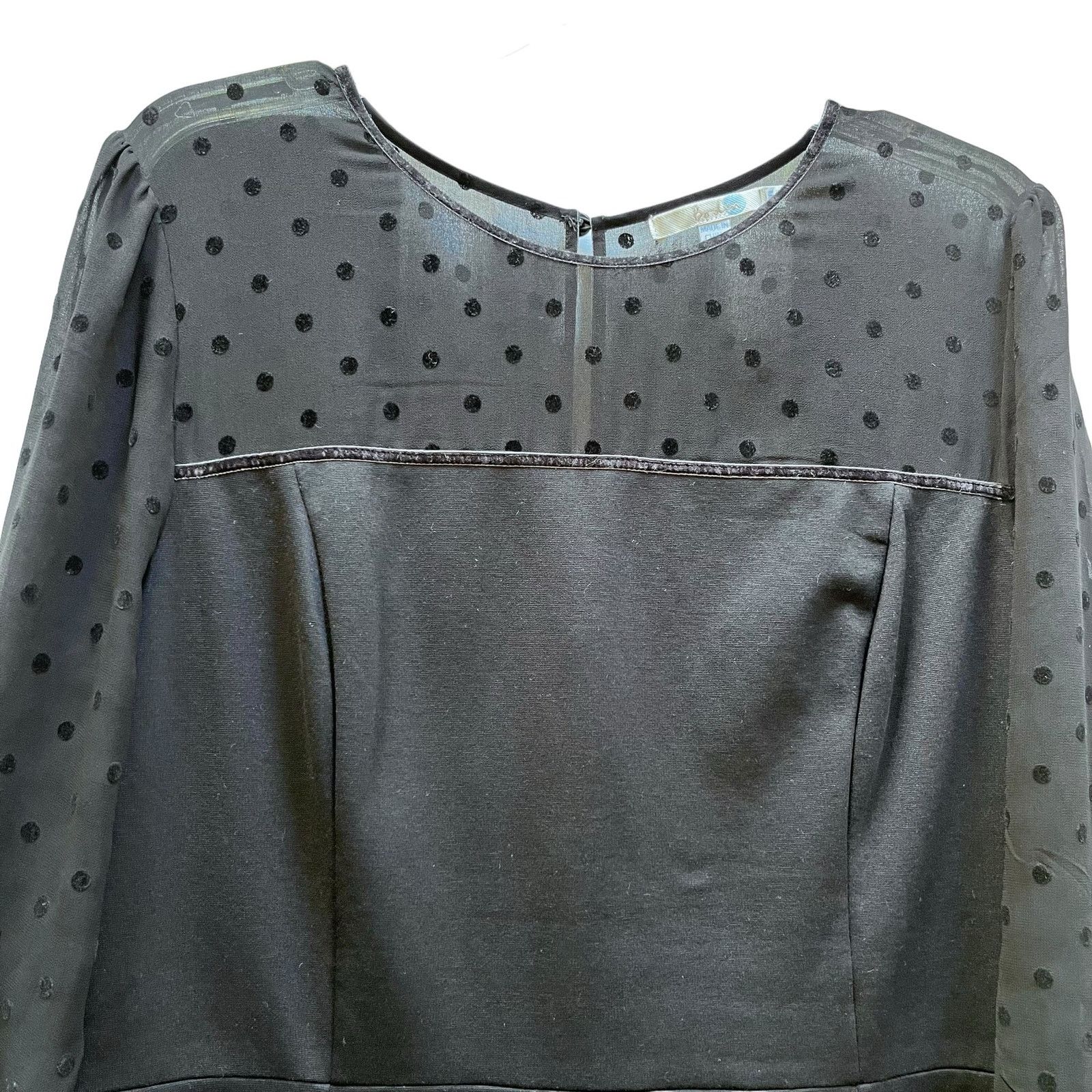 Boden Boden Isabella Black Ponte Polka Dot Mesh Sheath Midi Dress Size XL / US 12-14 / IT 48-50 - 4 Thumbnail