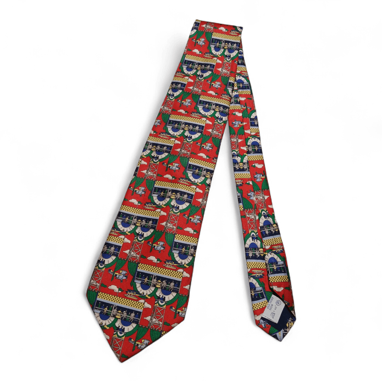 Givenchy Givenchy Silk Tie – Novelty Aviation Airplane Race Motif Size ONE SIZE - 1 Thumbnail