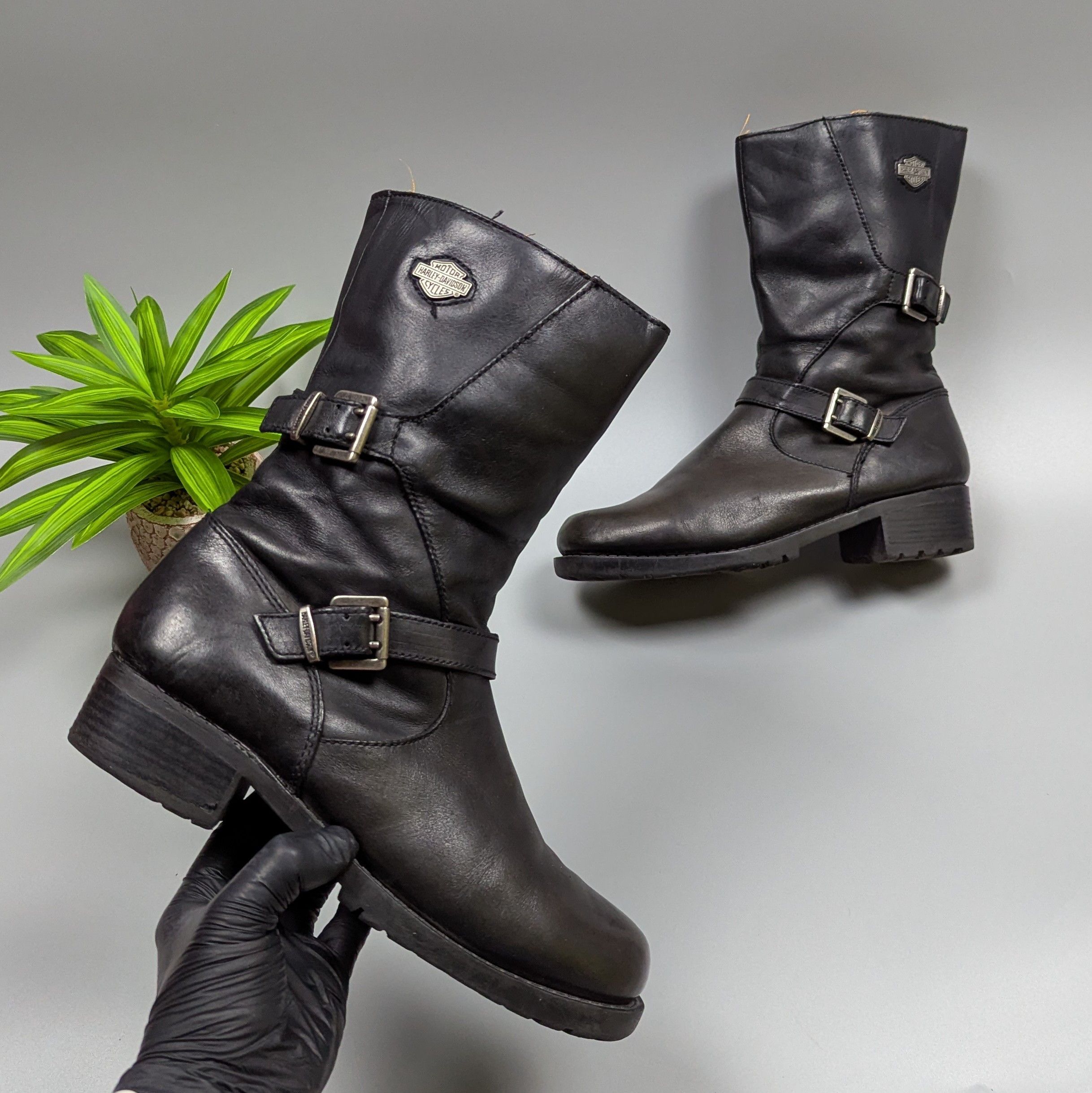 Harley Davidson Harley Davidson Womens VTG Leather Biker Motorcycle Boots Size US 9.5 / IT 39.5 - 9 Thumbnail