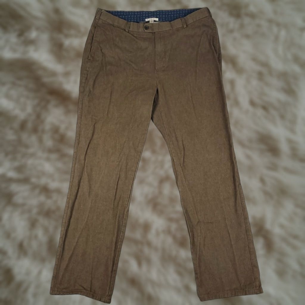 Peter Millar Peter Millar Pants Mens 38 X 32 Brown Cotton Chino Trousers SlAsh Pocket Flat Front Regular Comfort Vintage No Size US 38 / EU 54 - 1 Thumbnail