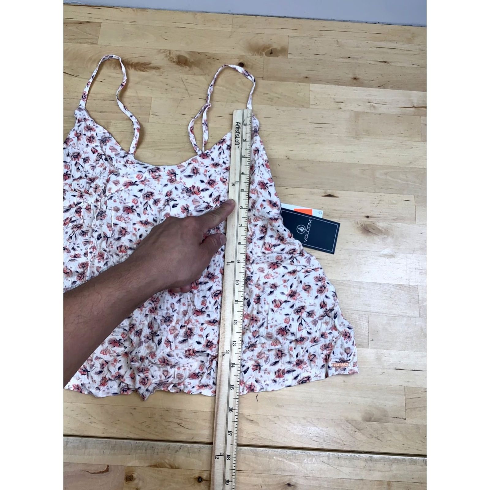 Volcom NWT Volcom Floral Cami Top Women S Casual Tank Top Boho Pink Cotton Sleeveless Spaghetti Strap Size S / US 4 / IT 40 - 3 Thumbnail