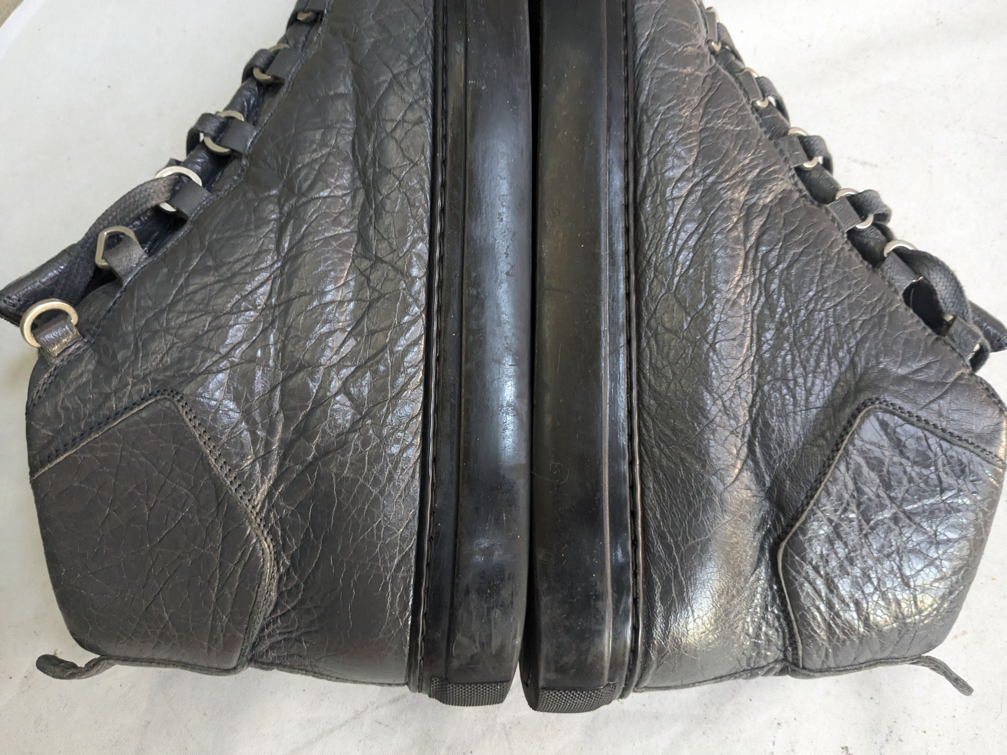 Balenciaga Balenciaga Arena Gray Black 12 High Tops Leather Size US 12 / EU 45 - 7 Thumbnail