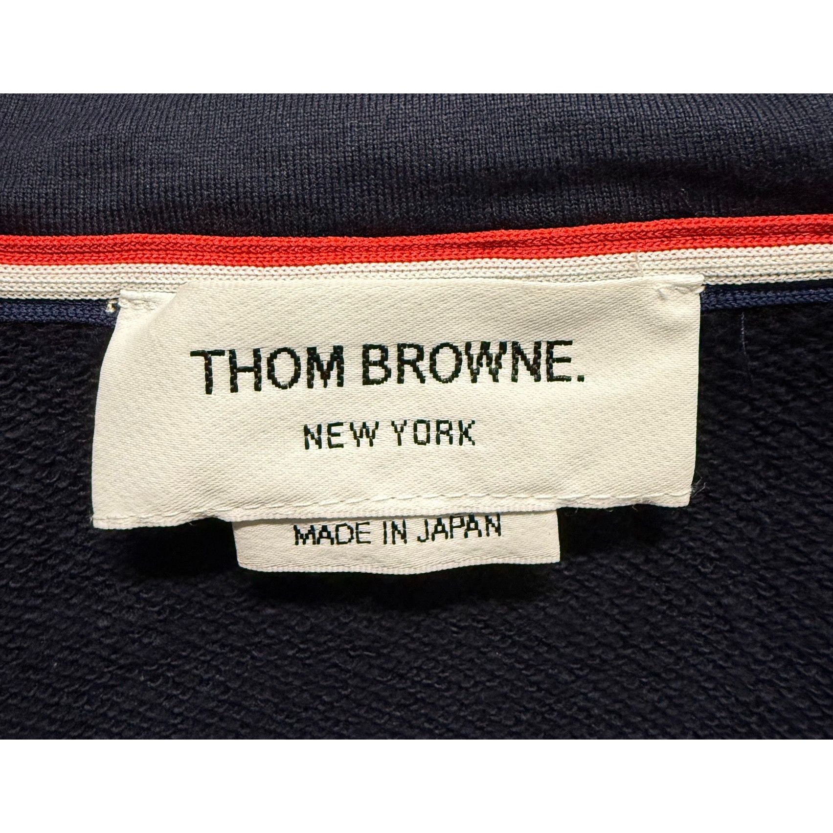 Thom Browne Thom Browne Navy Hoodie With White Stripes Size 3 100% Size M / US 6-8 / IT 42-44 - 3 Thumbnail