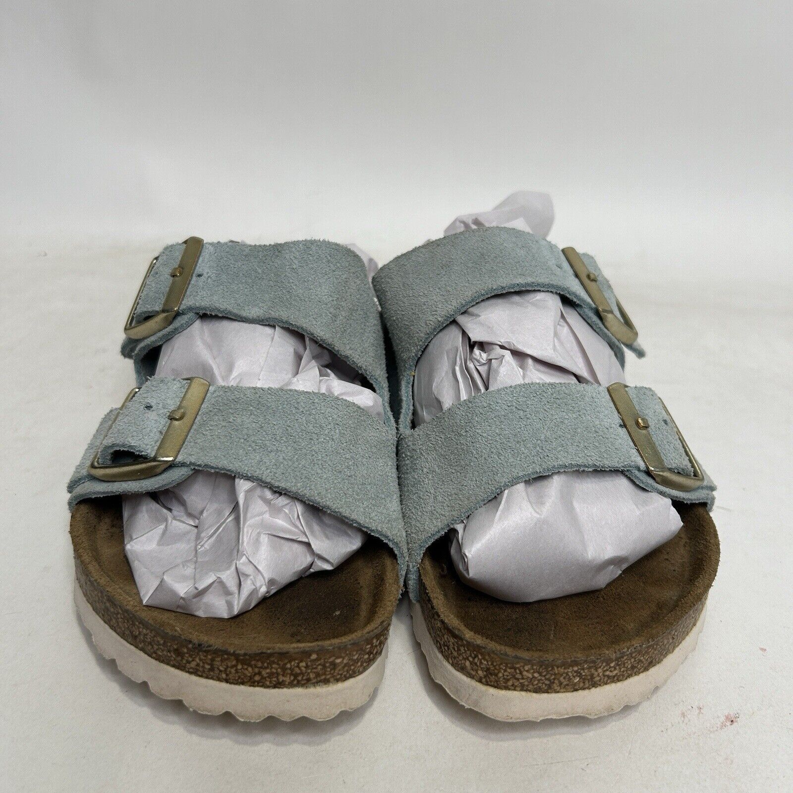 Birkenstock Birkenstock Arizona Soft Footbed Suede Sandals “Light Blue” Size US 7 / IT 37 - 2 Thumbnail