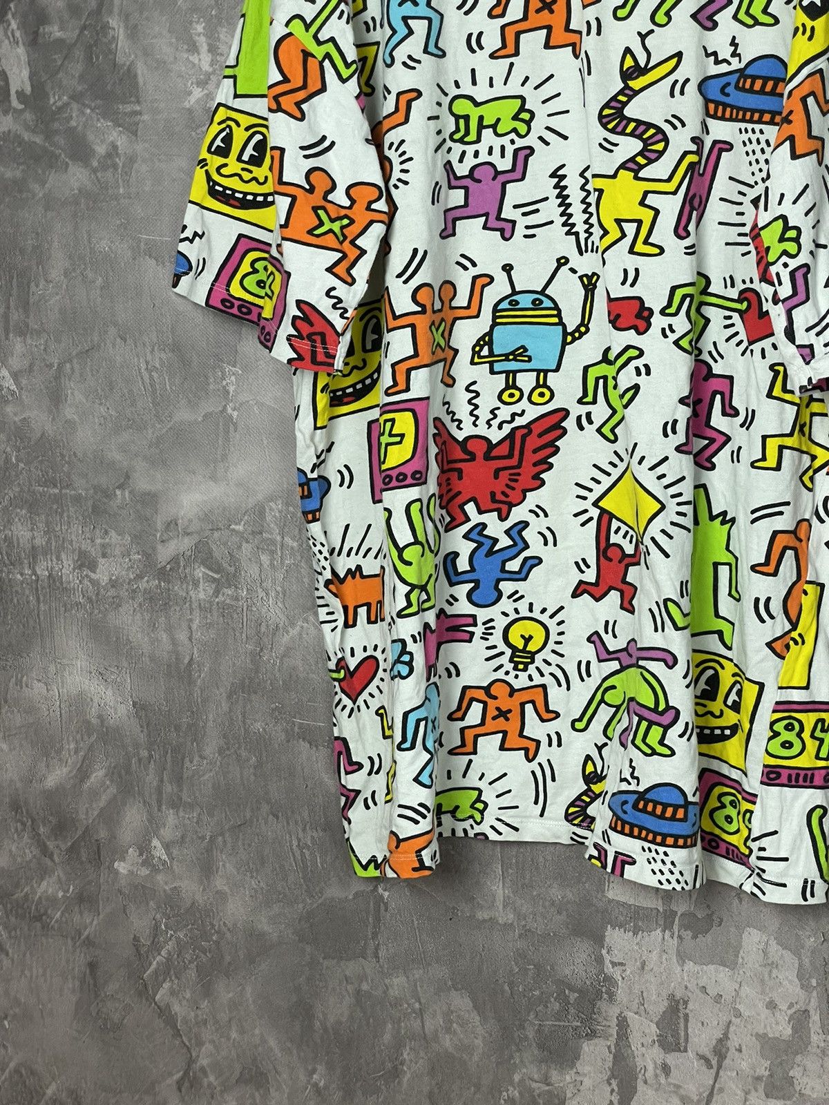 Designer × Keith Haring Rare ! Keith Haring x Joyrich Doodle oversized T-shirt Size US XXL / EU 58 / 5 - 5 Thumbnail