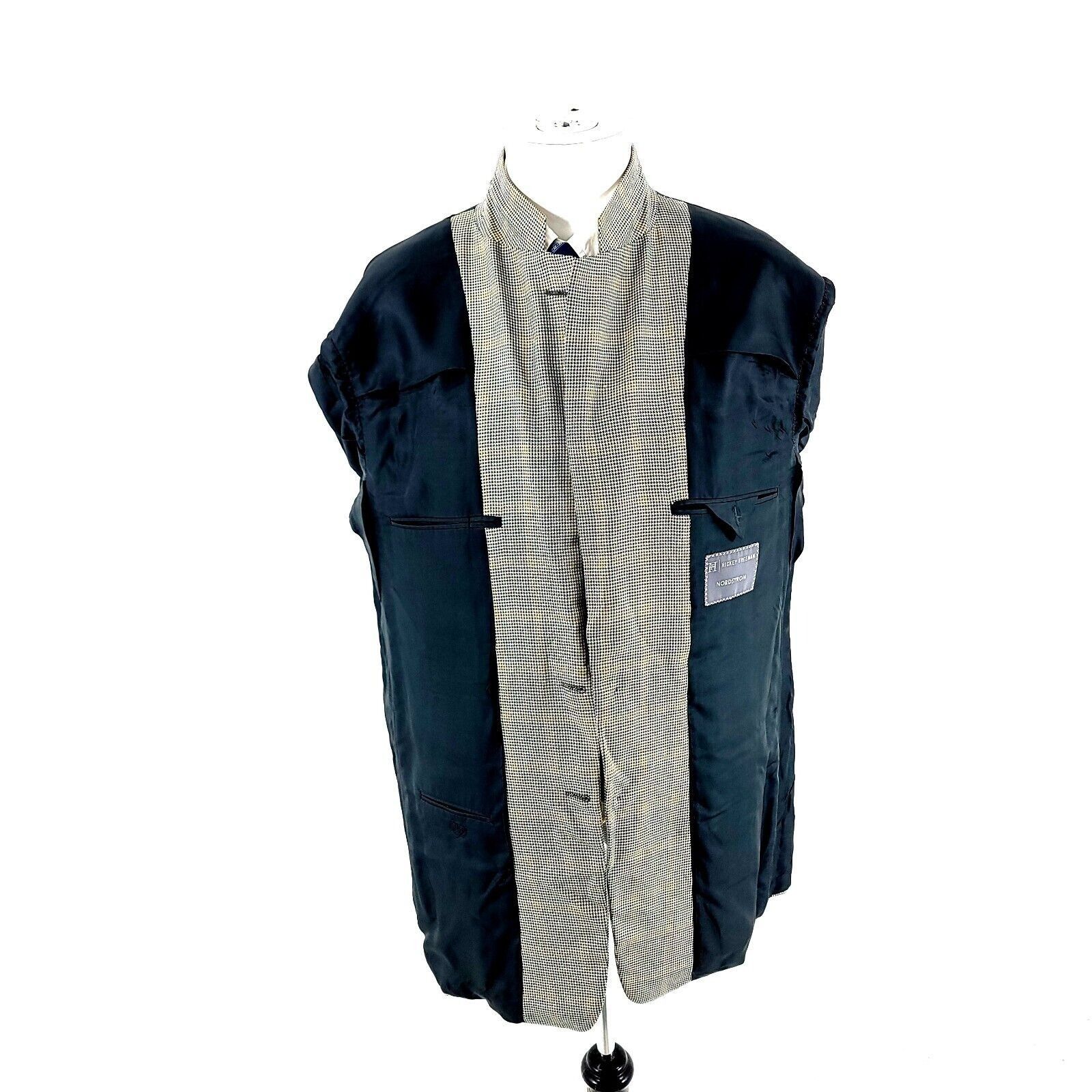 Hickey Freeman Hickey Freeman Silk Worsted Wool 2 Button Sport Coat 42L Blu Size 42L - 9 Thumbnail