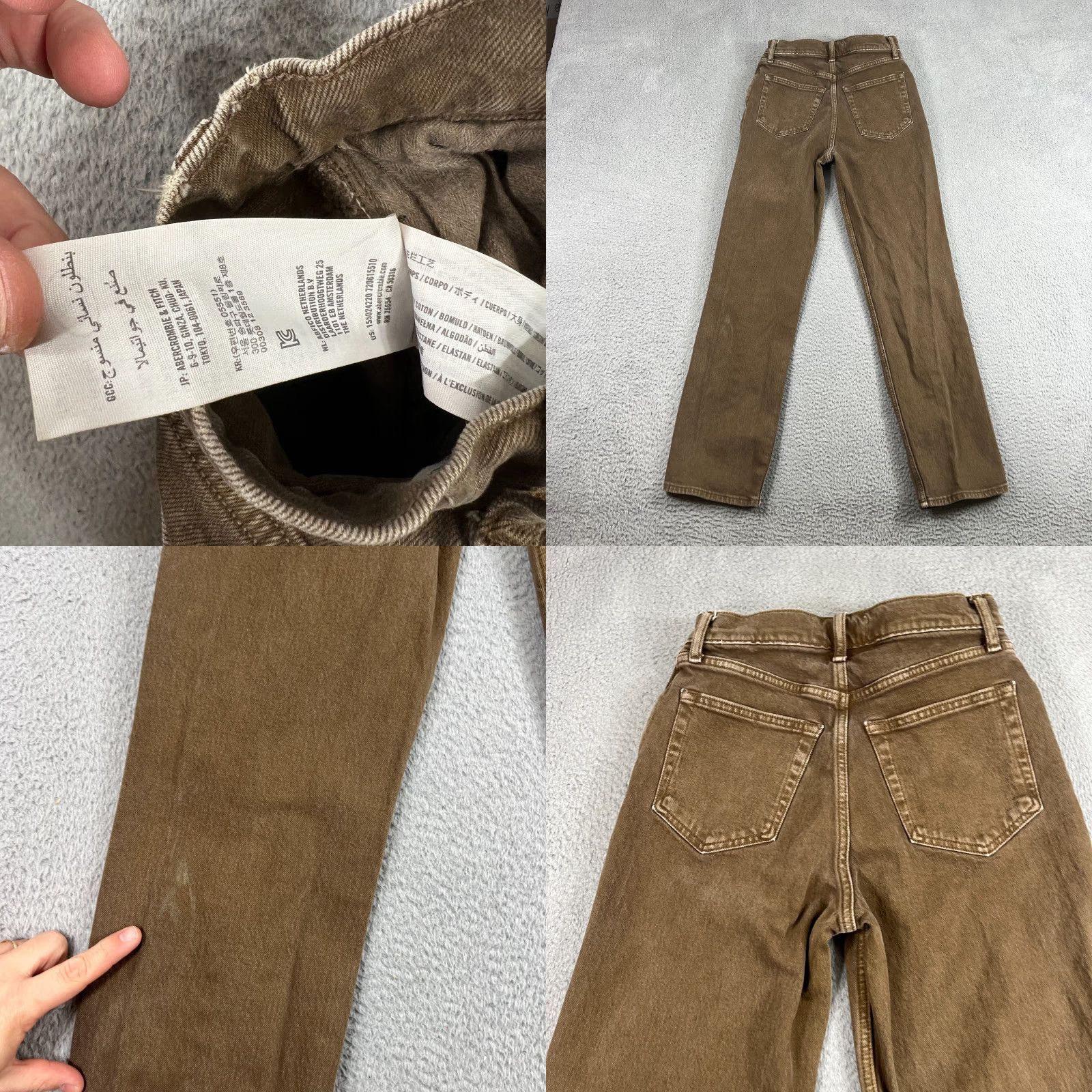 Abercrombie & Fitch Abercrombie & Fitch Jeans Womens 4 Straight 90s Ultra High Rise Denim Cotton Spandex 5-Pocket Brown Size 27" / US 4 / IT 40 - 8 Thumbnail
